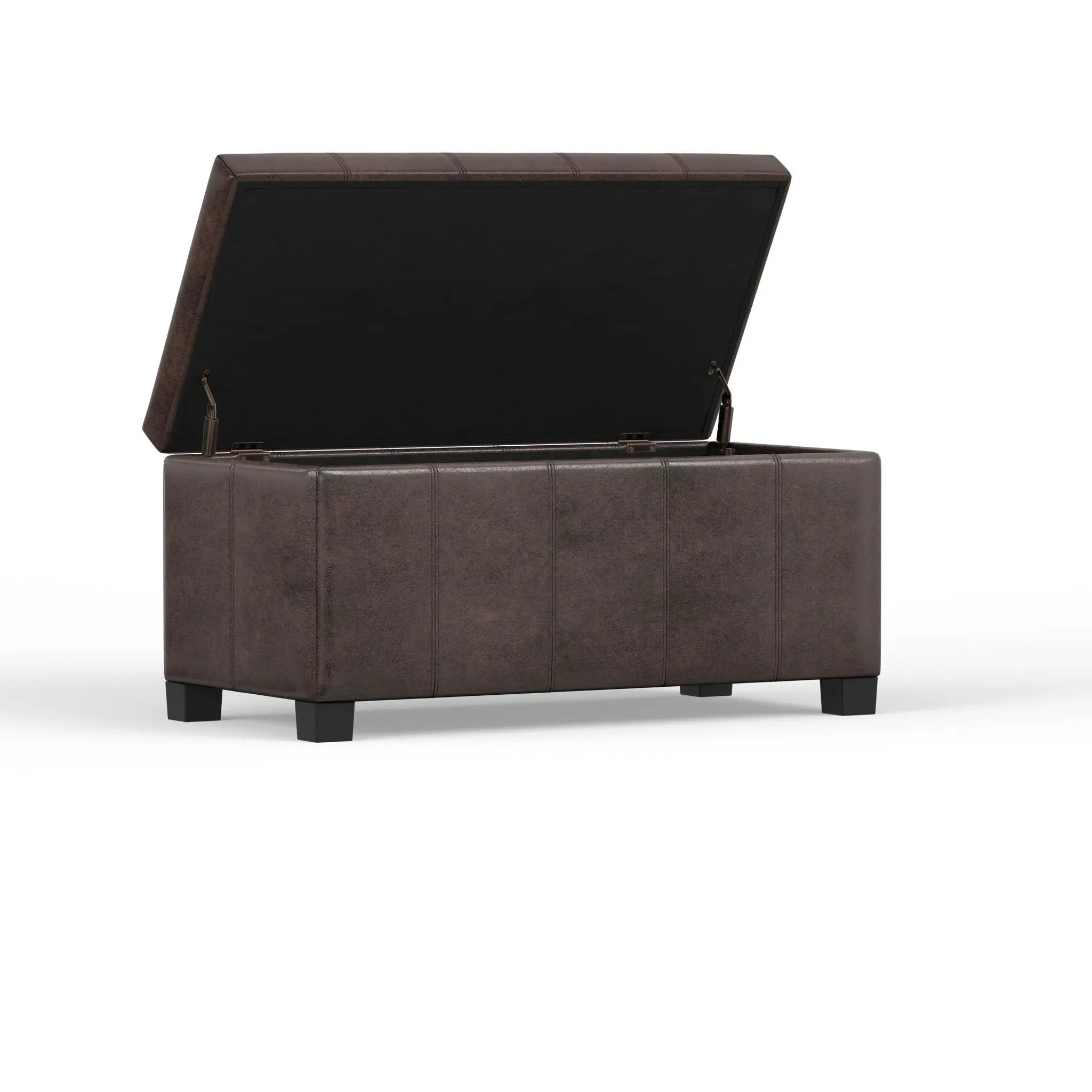 Dover - Storage Ottoman Bench - Distressed Brown by Unique Piece Furniture