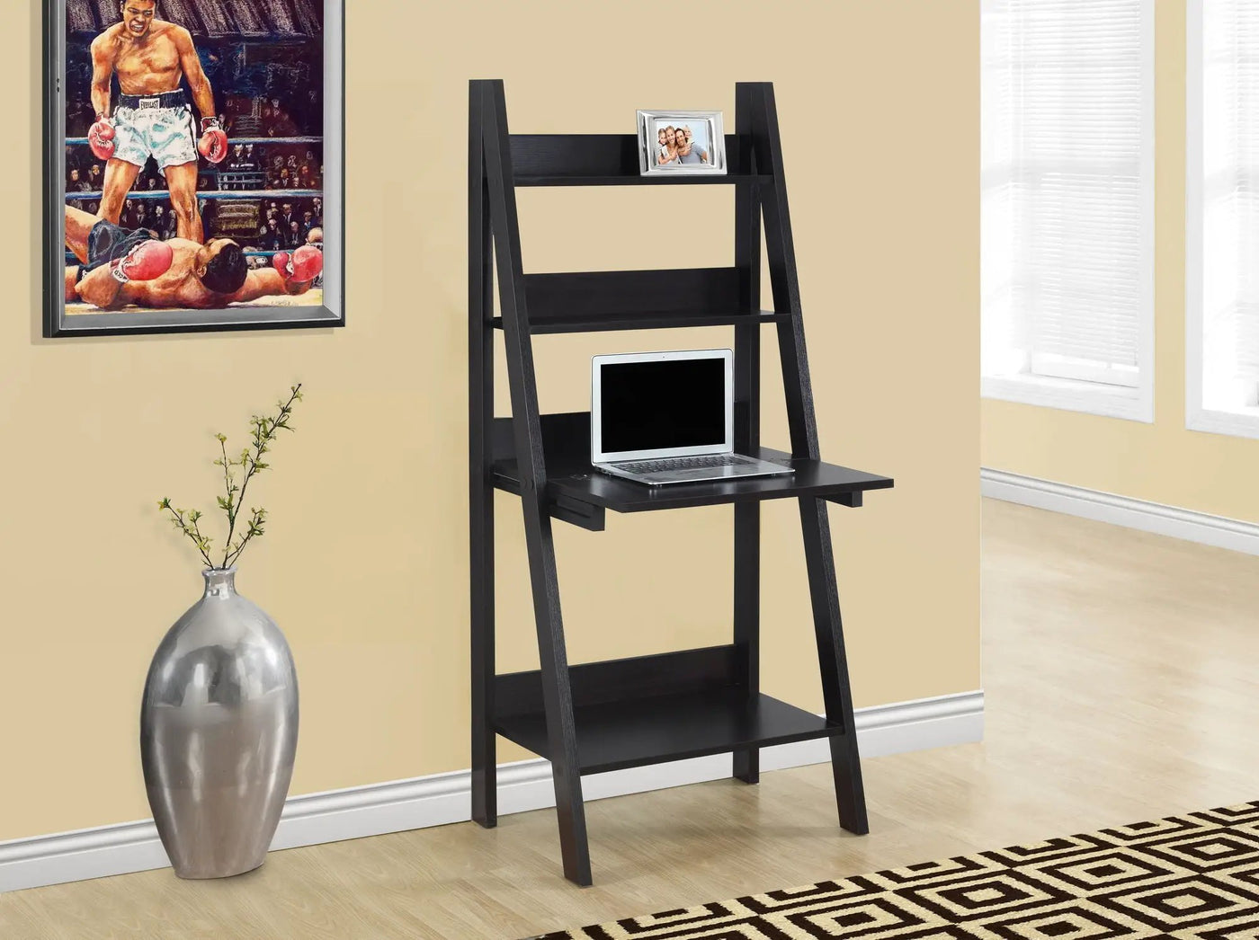 Computer Desk For Home Office, Laptop, Leaning, Storage Shelves by Unique Piece Furniture