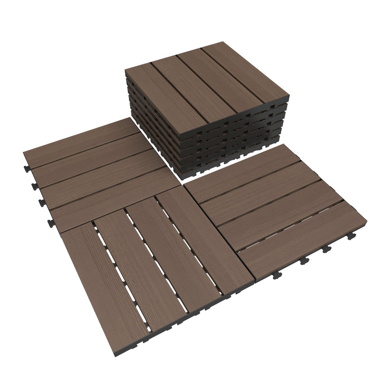44 Pcs Interlocking Deck Tiles 12" x 12" HDPE Outdoor Flooring by HouseOfZazla
