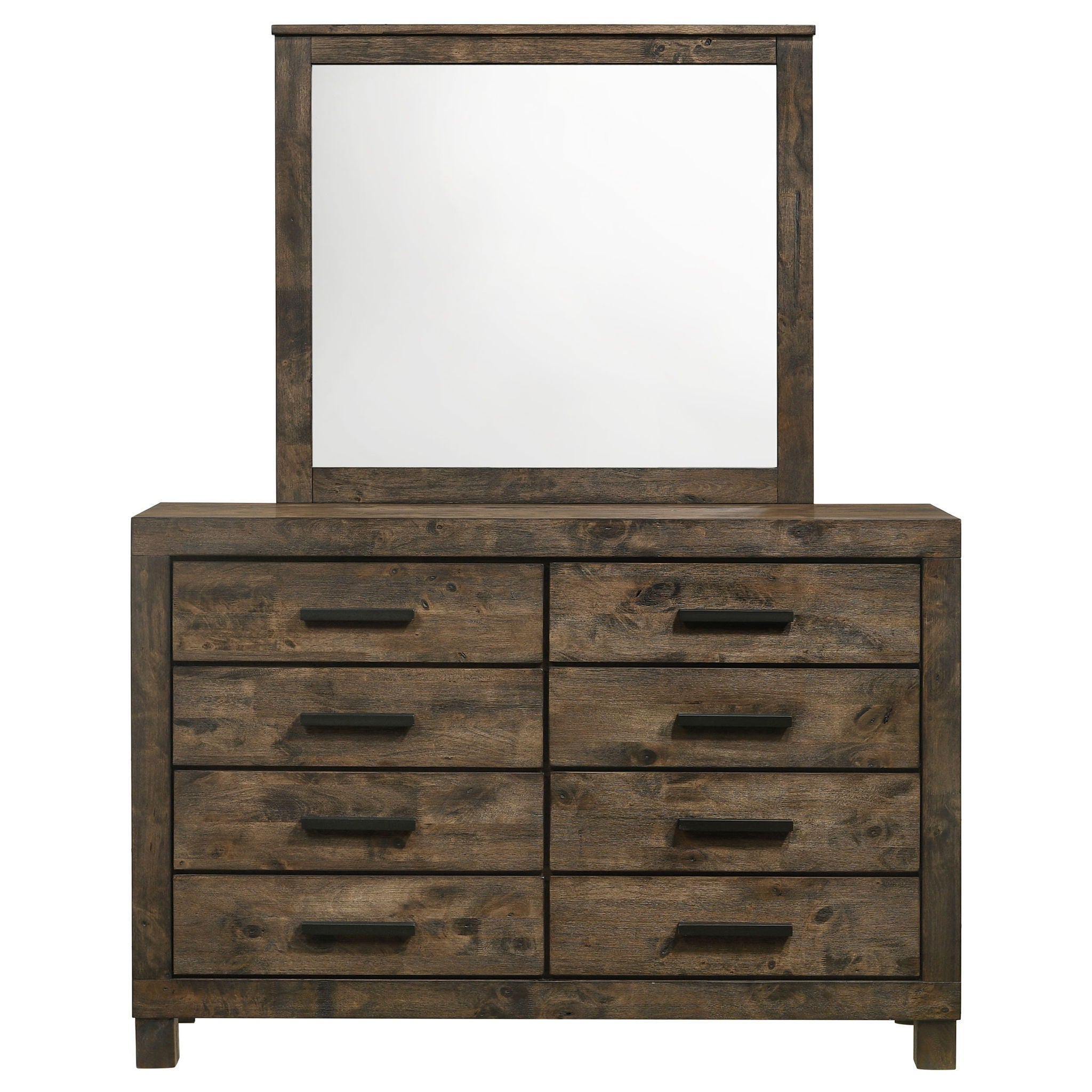 Woodmont 8-drawer Dresser with Mirror Rustic Golden Brown by Unique Piece Furniture