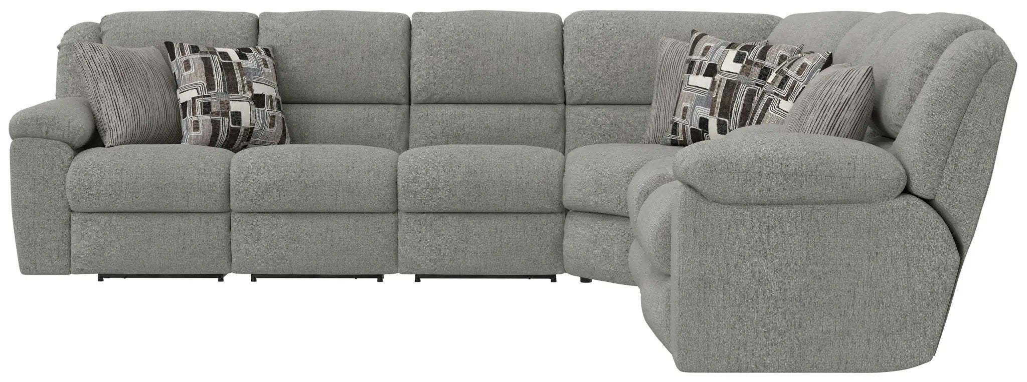 Quinn - 3 Piece Reclining Sectional With 4 Reclining Seats, Storage Arms, Storage Console With Lights, And Drop Down Table - Nature by Unique Piece Furniture