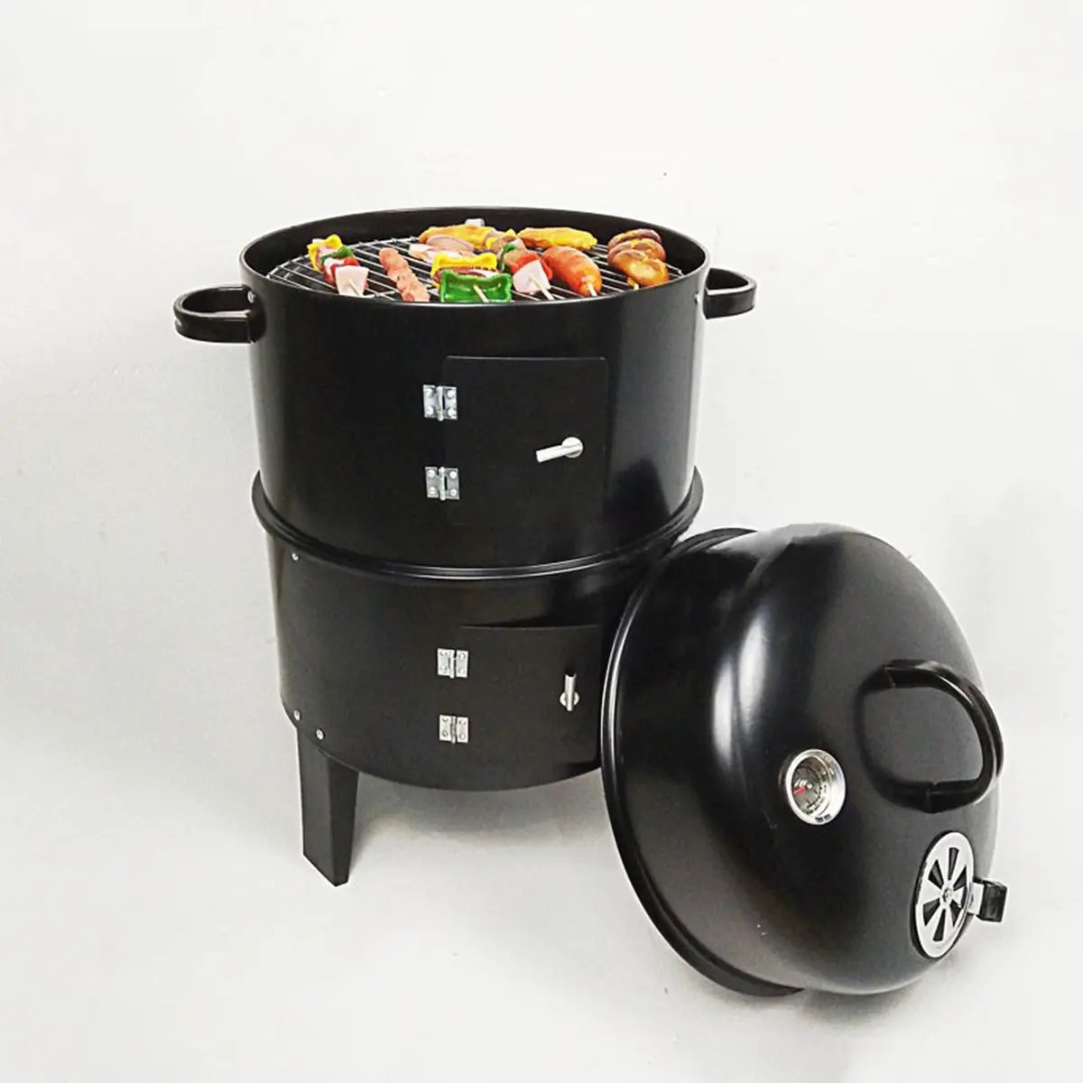 Outdoor Double-Layer Grill Charcoal Wood Fired Braising and Smoking Stove by HouseOfZazla