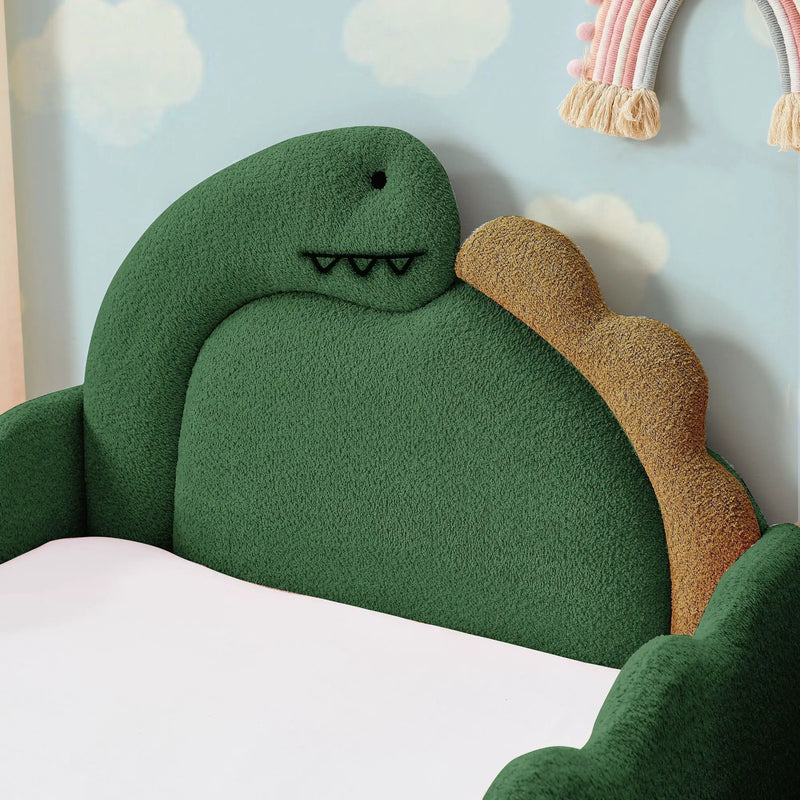 Cute Dinosaur Shaped Bed With Safety Guardrail, Toddler Frame by HouseOfZazla