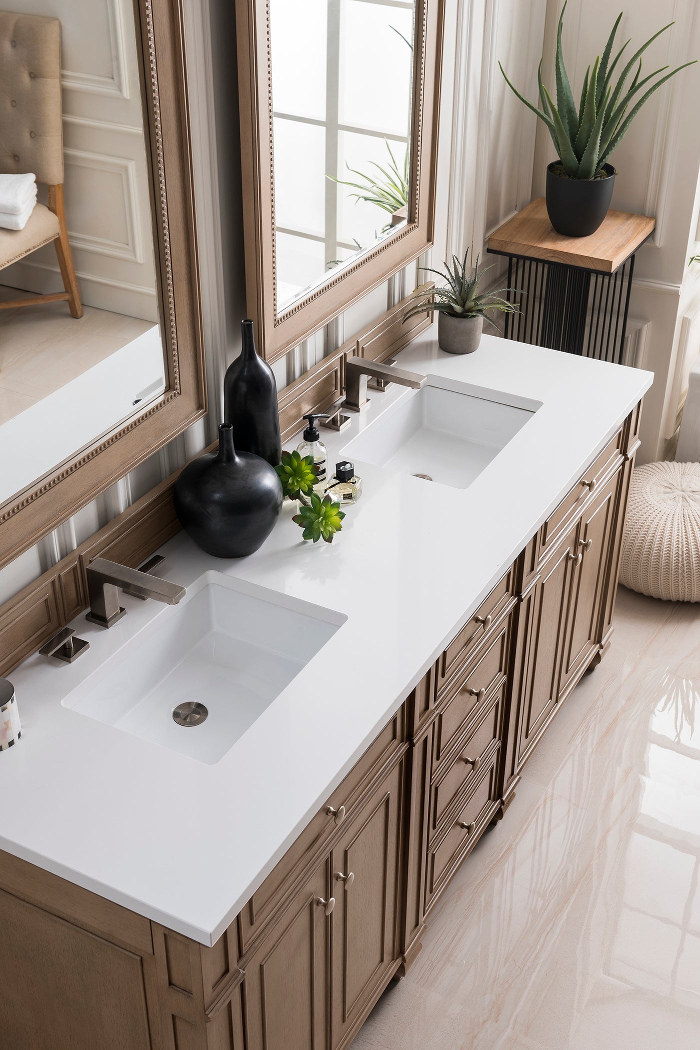 James Martin Bristol 72" Double Bathroom Vanity, Whitewashed Walnut, view 27
