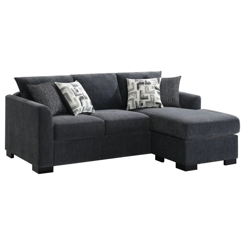 Pacheco - Upholstered Sleeper Sectional Chaise Sofa With Pocket Coils And Reversible Cushions - Dark Gray by HouseOfZazla