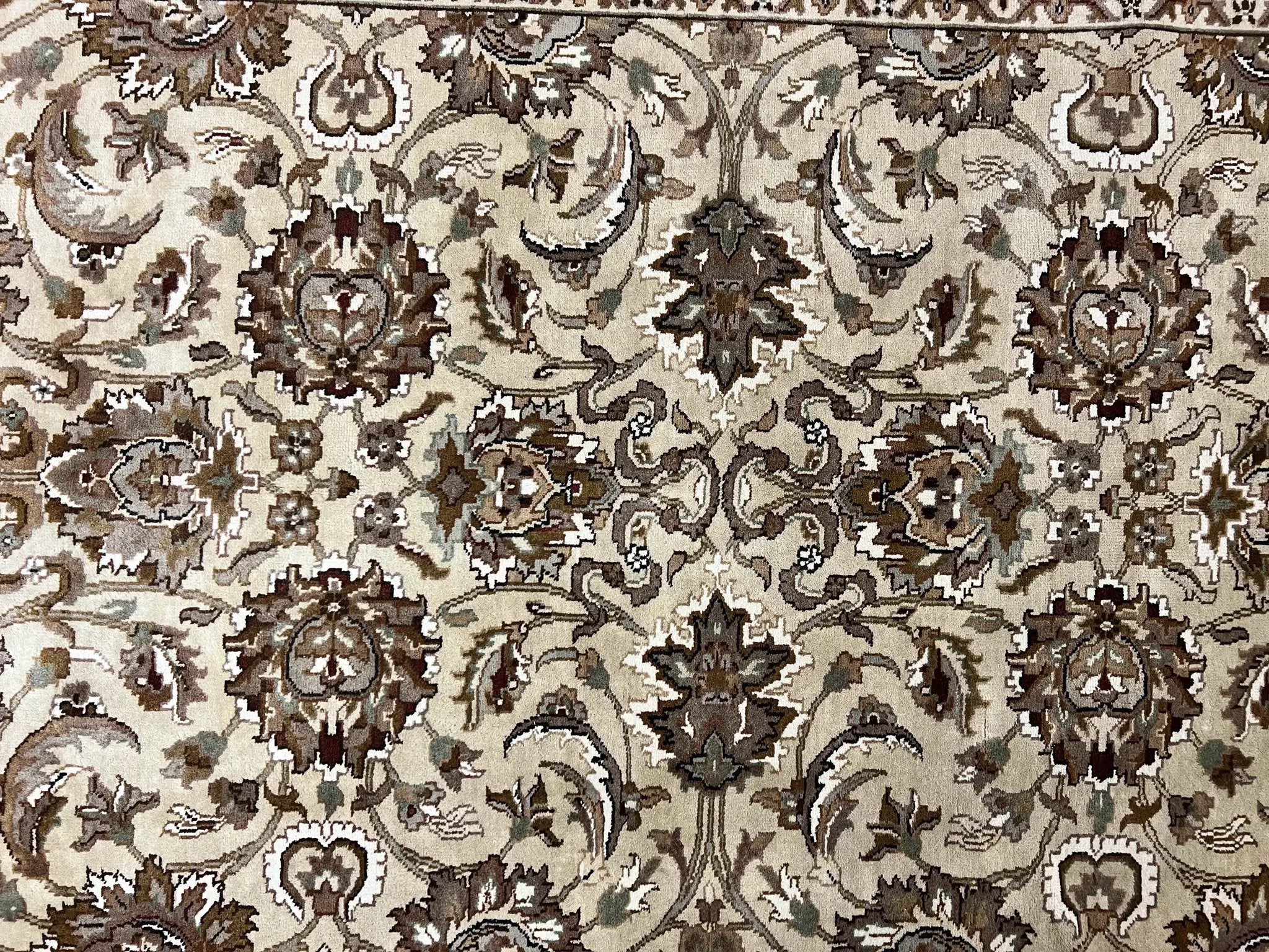 Indo Mahal Rug 6x9, Indian Carpet 6 x 9 ft, Light Green and Ivory, Floral Allover, Wool Oriental Carpet, Traditional Rug, Handmade by Jewel Rugs