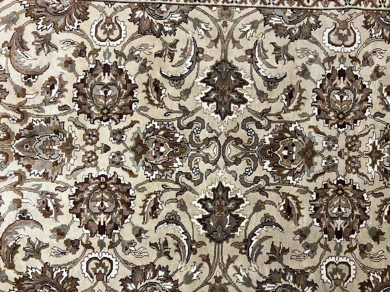 Indo Mahal Rug 6x9, Indian Carpet 6 x 9 ft, Light Green and Ivory, Floral Allover, Wool Oriental Carpet, Traditional Rug, Handmade by Jewel Rugs