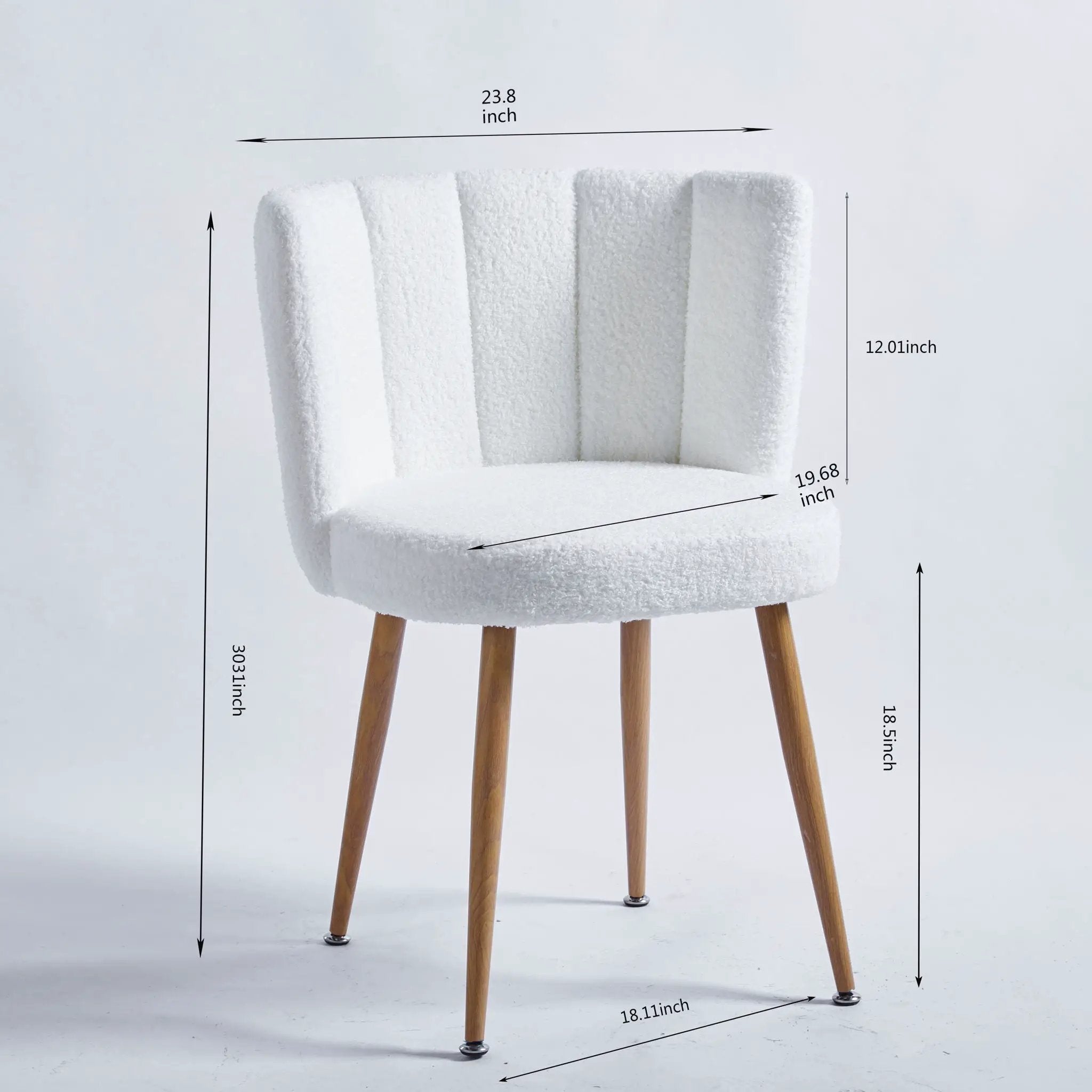 Modern Dining Chair (Set of 2) With Iron Tube Wood Color Legs, Shorthair Cushions And Comfortable Backrest, Suitable For Dining Room, Living Room, Cafe, Simple Structure by HouseOfZazla