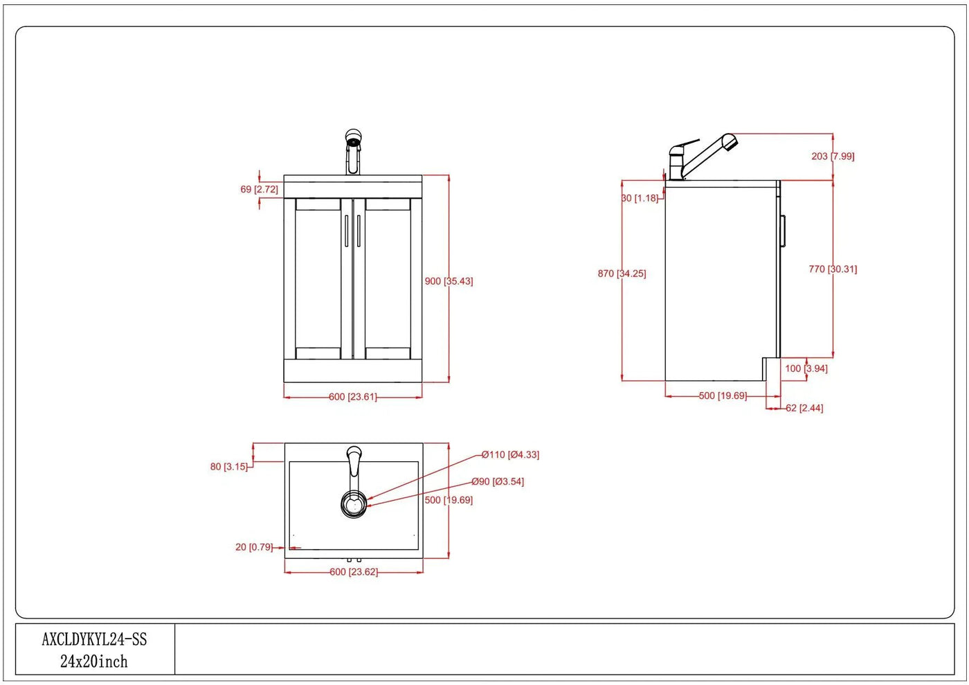 Kyle - Laundry Cabinet & Faucet And Stainless Steel Sink by HouseOfZazla
