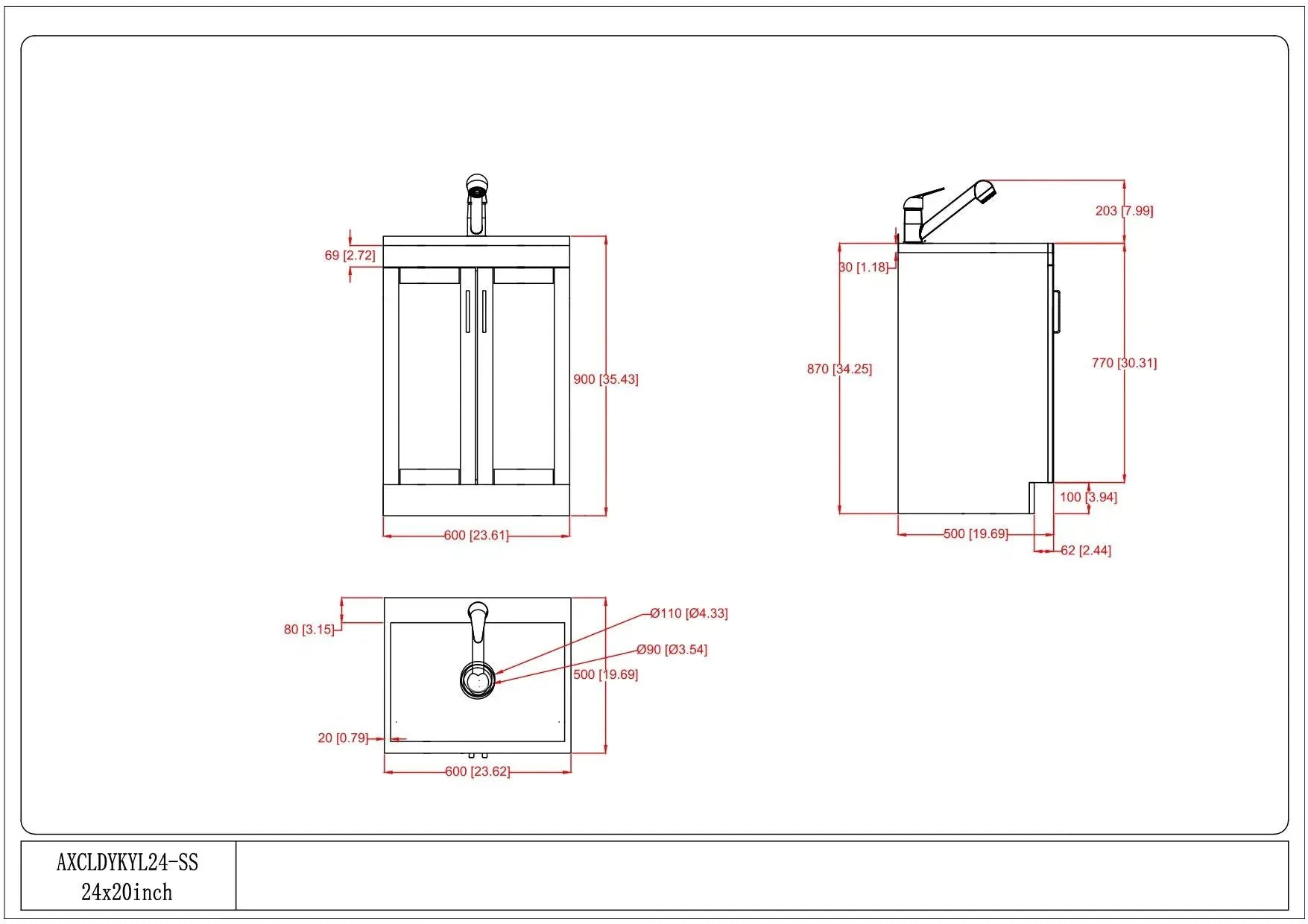 Kyle - Laundry Cabinet & Faucet And Stainless Steel Sink by HouseOfZazla