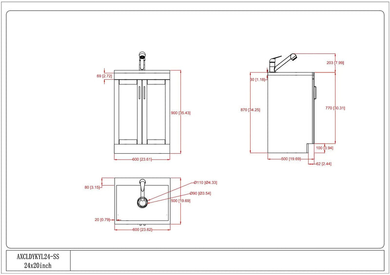 Kyle - Laundry Cabinet & Faucet And Stainless Steel Sink by HouseOfZazla