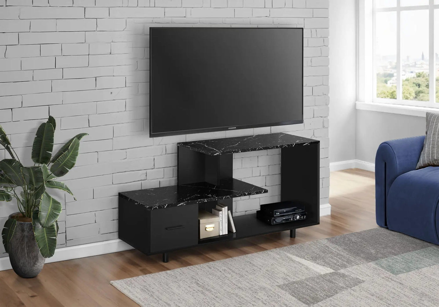 TV Stand, Console, Media Entertainment Center, Storage Drawer, Contemporary by Unique Piece Furniture