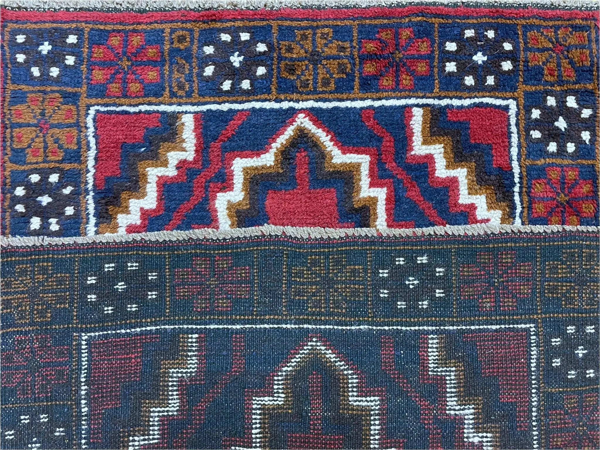 3 X 5 Vintage Handmade Tribal Wool Rug Balouchi Rug Afghan Rug Red Beige Nice by Jewel Rugs