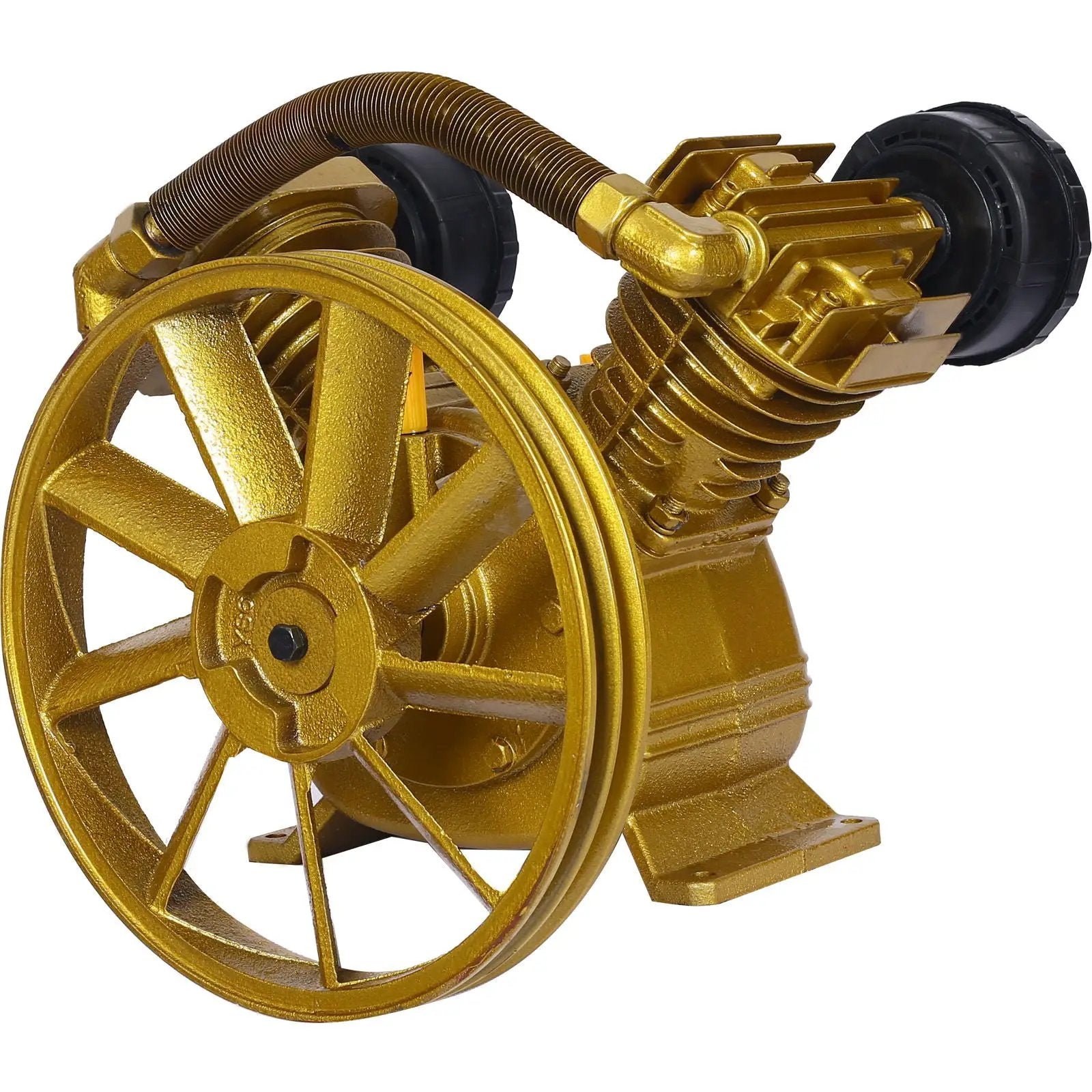 V Type Dual Cylinder Air Compressor Pump Head 5.5Hp 21Cfm 115 Psi - Golden by HouseOfZazla