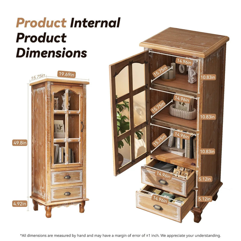 Rustic Wooden Storage Cabinet with Decorative Cutout Door & 2 Drawers by HouseOfZazla