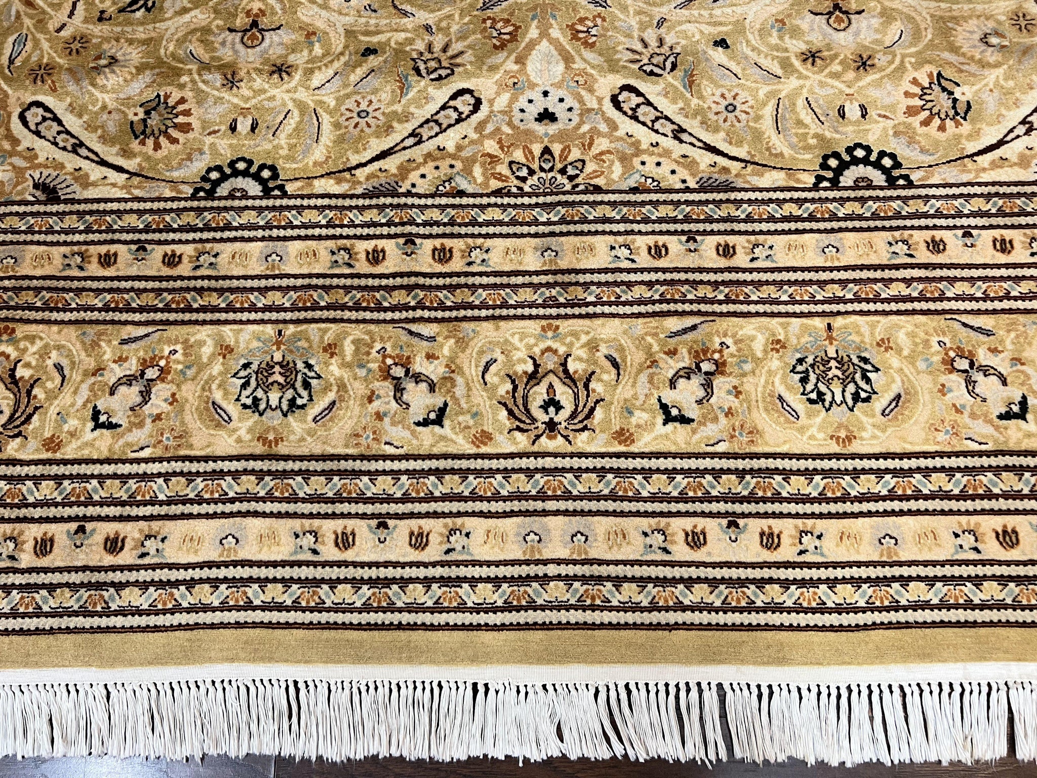 Pak Persian Rug 8x10, Wool Hand Knotted Vintage Carpet, Safavieh Rug, Gold Tan, 270 KPSI by Jewel Rugs