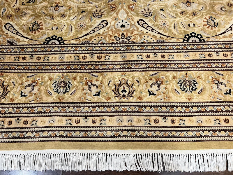 Pak Persian Rug 8x10, Wool Hand Knotted Vintage Carpet, Safavieh Rug, Gold Tan, 270 KPSI by Jewel Rugs