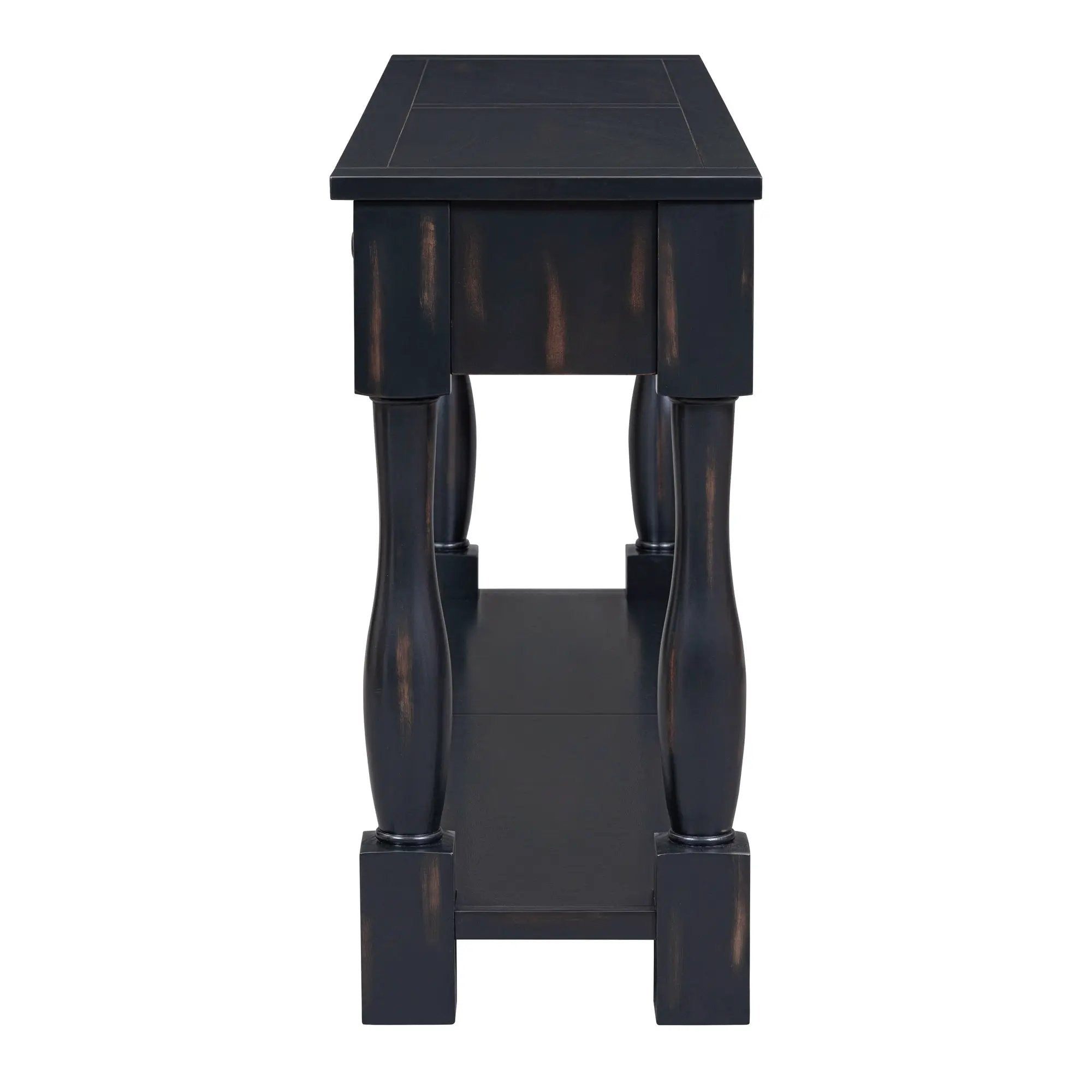 TREXM 63" Long Console Table with Drawers and Shelf by HouseOfZazla