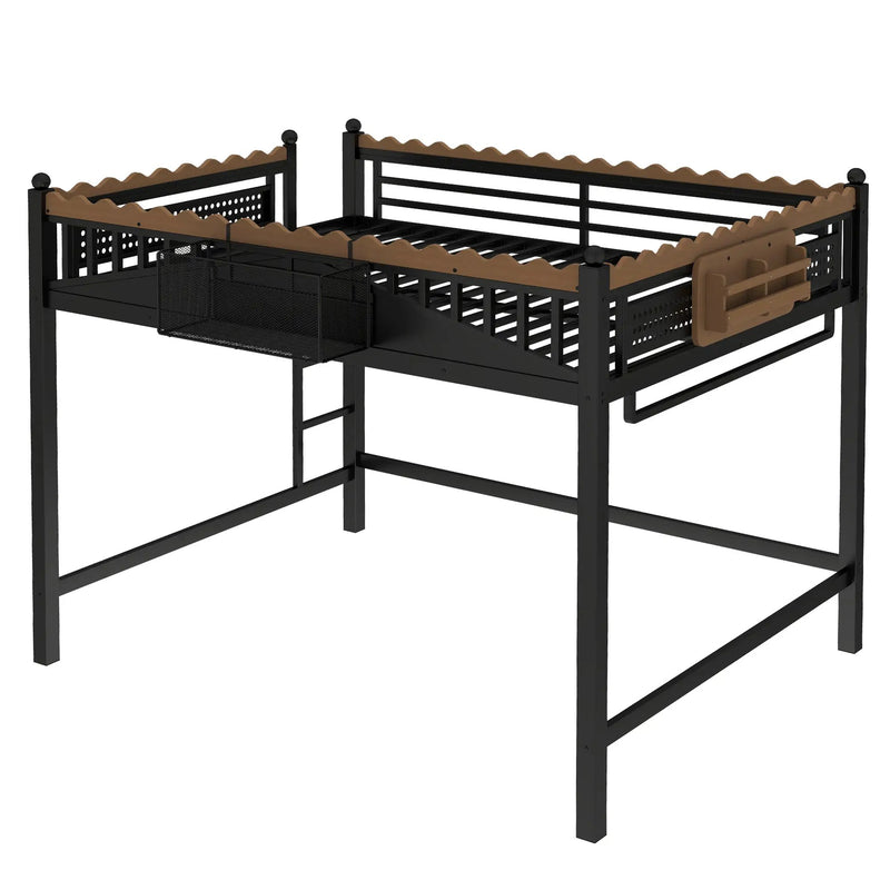 Queen Size Loft Bed with Ladders and Storage by HouseOfZazla