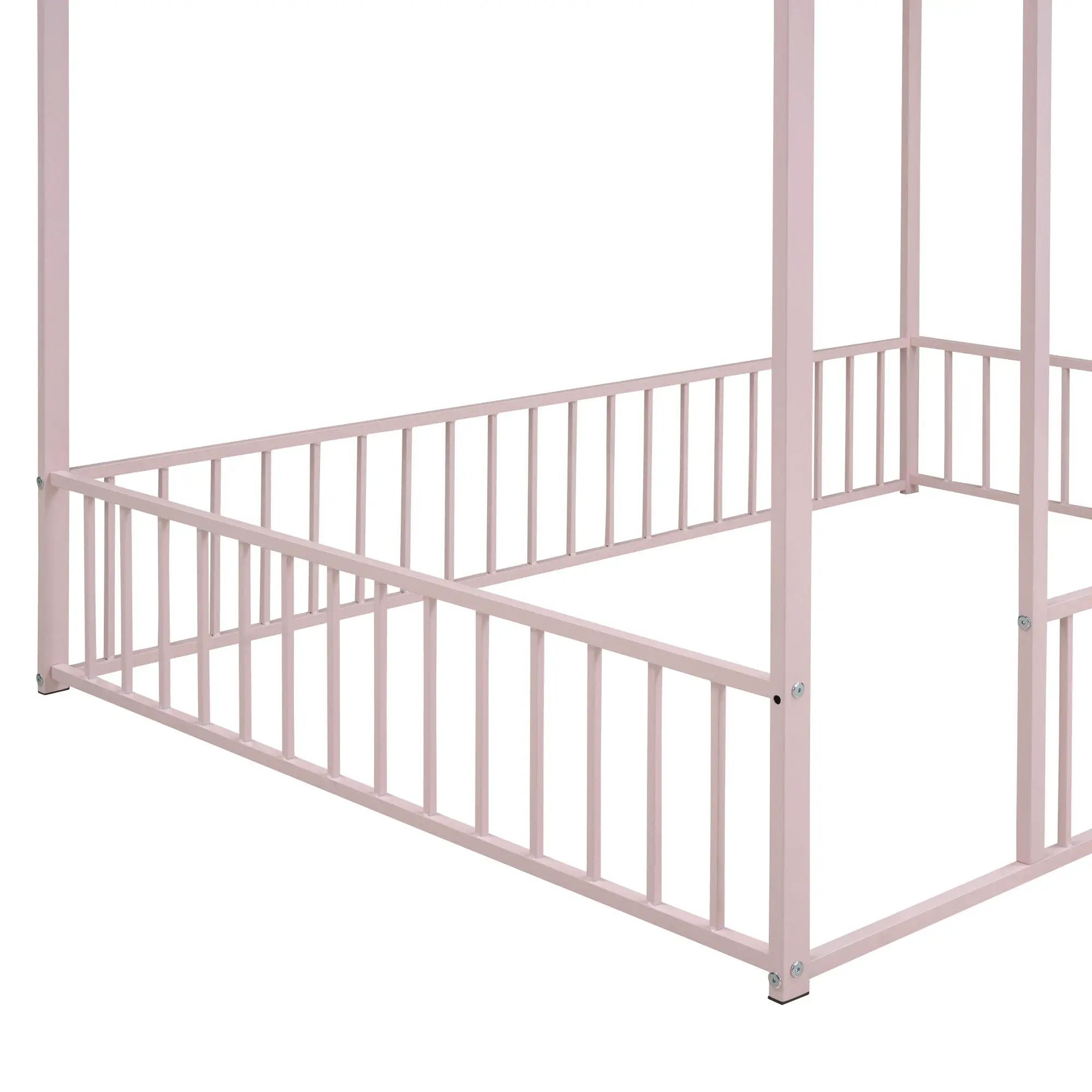 Metal Bed House Bed Frame With Fence by HouseOfZazla