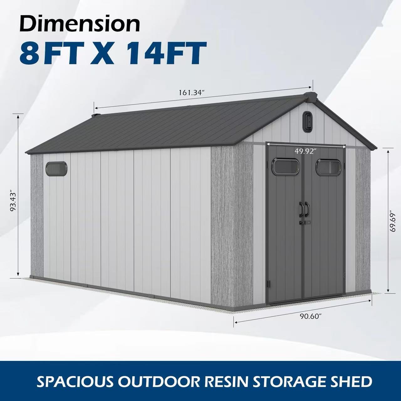 8x14Ft Resin Outdoor Storage Shed with Carpet by HouseOfZazla