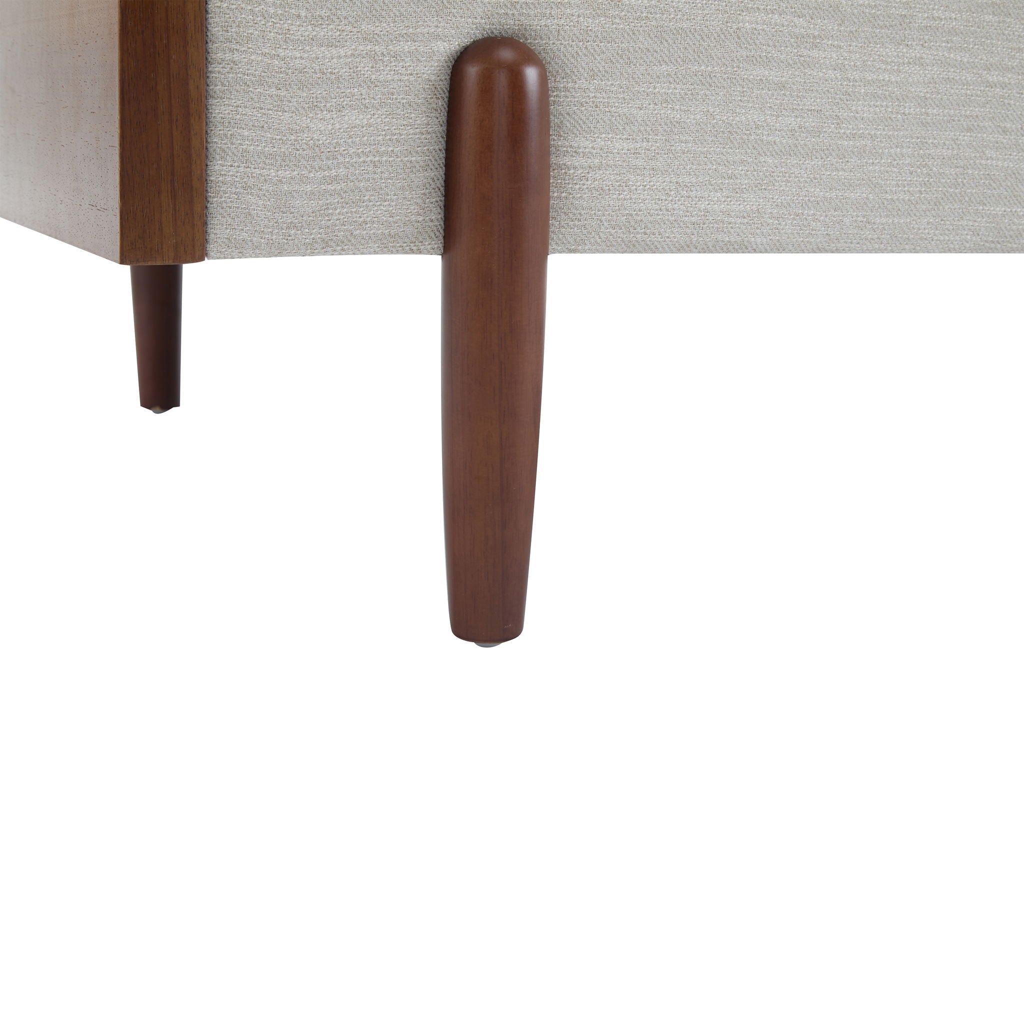 Mid Century Moderne Sofa With Wood Sides by HouseOfZazla