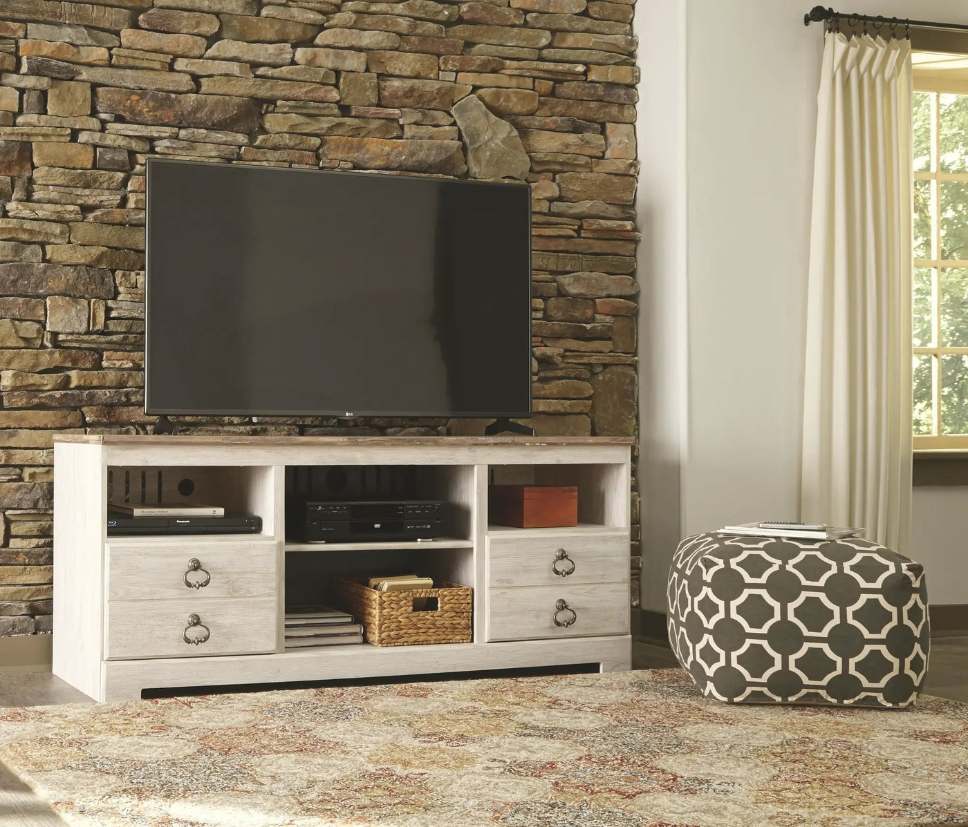 Willowton - TV Stand With Fireplace Option by Unique Piece Furniture