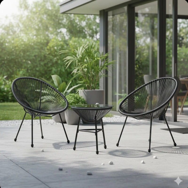 Acapulco Style 3 Piece Patio Bistro Set With Chairs by HouseOfZazla