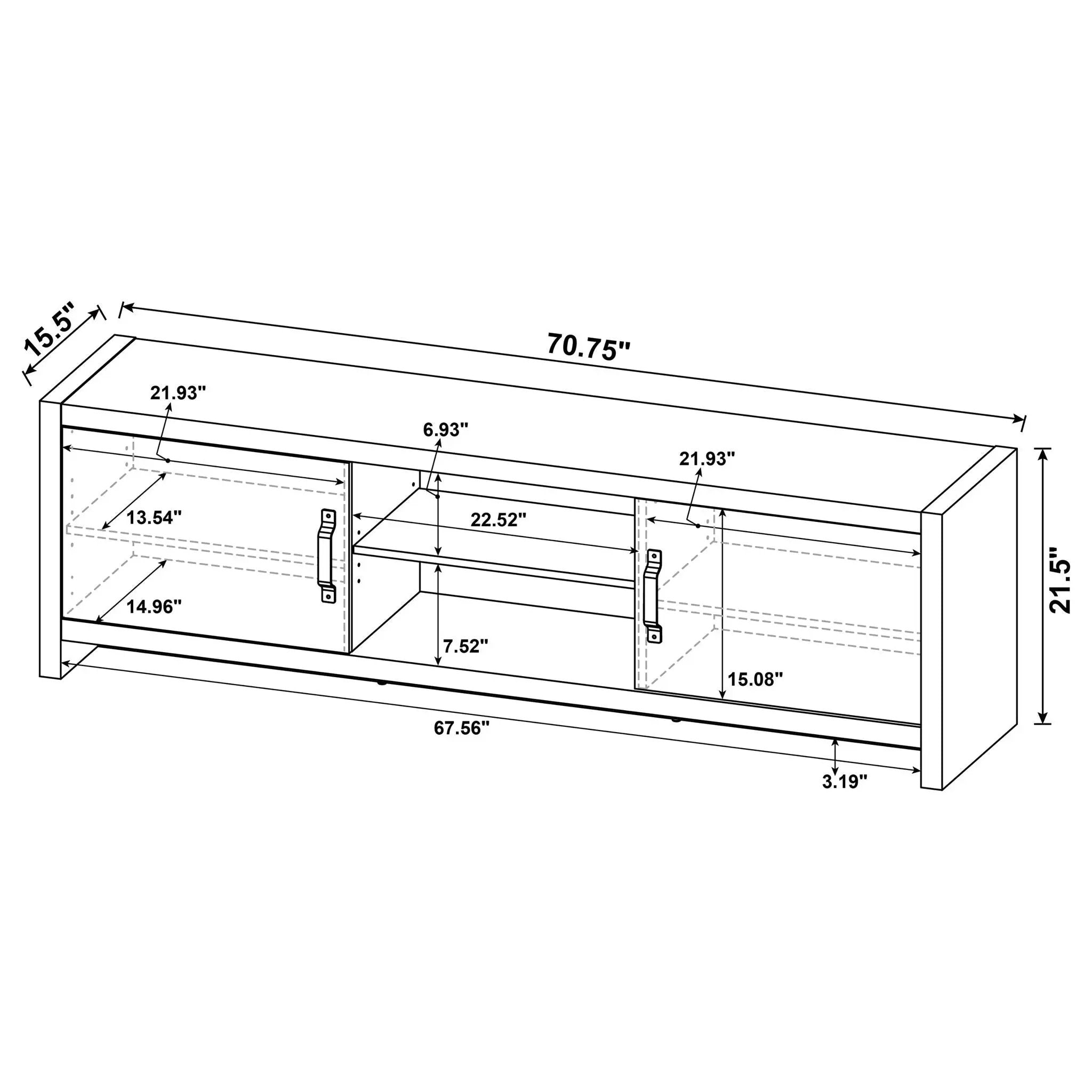 Conifer - TV Stand With Adjustable Shelves - Gray by HouseOfZazla