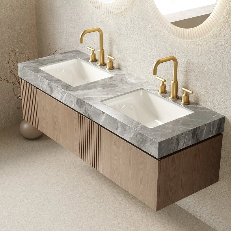 MURI 60" Bathroom Vanity & Sink, Floating Storage Cabinet by HouseOfZazla