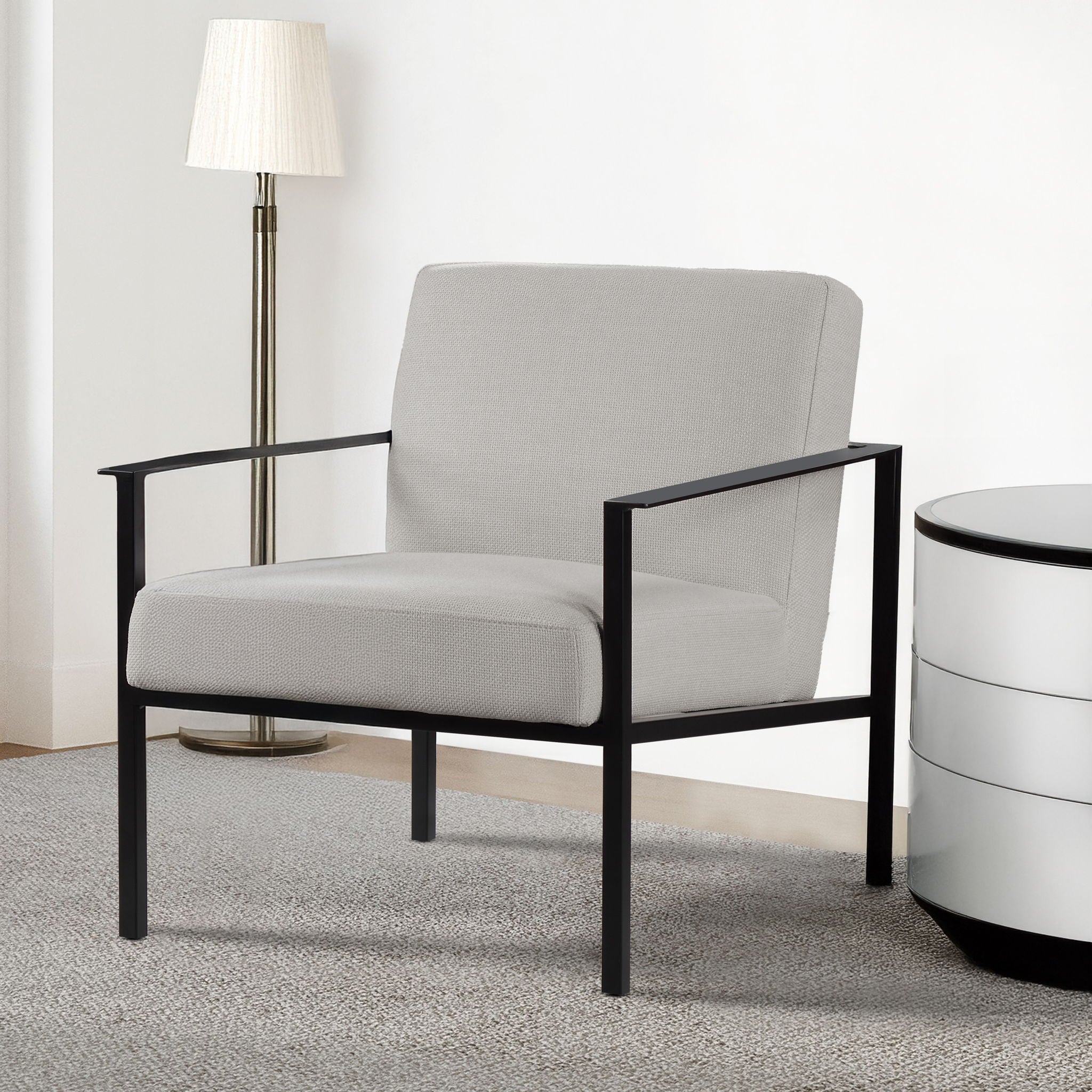 Millie - Stationary Accent Chair - Off White by HouseOfZazla