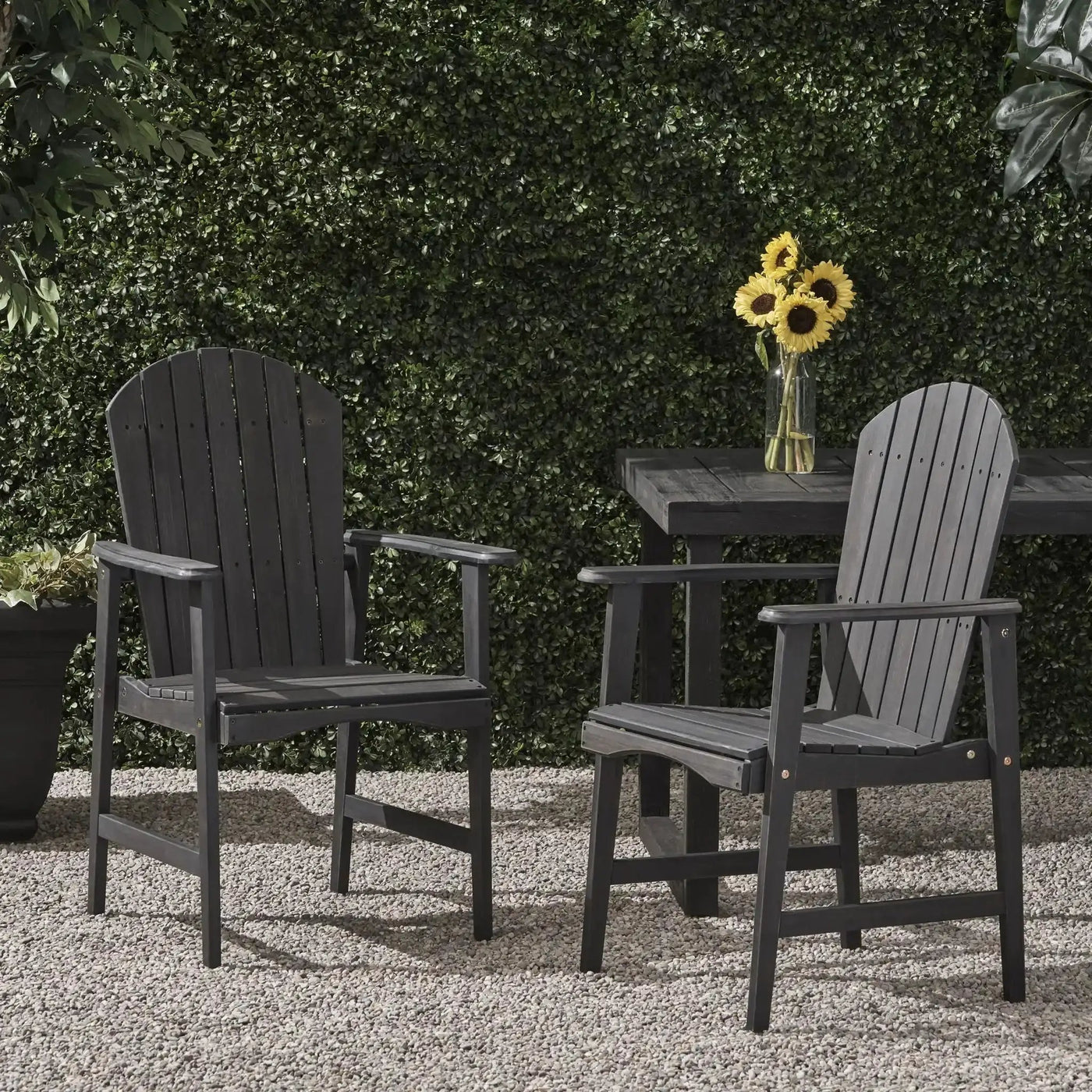 Outdoor Weather Resistant Acacia Wood Adirondack Dining Chairs (Set of 2) by HouseOfZazla