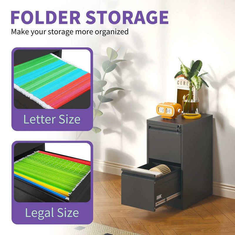 Steel Drawer Vertical File Cabinet With Lock For A4 Legal / Letter Size by Unique Piece Furniture