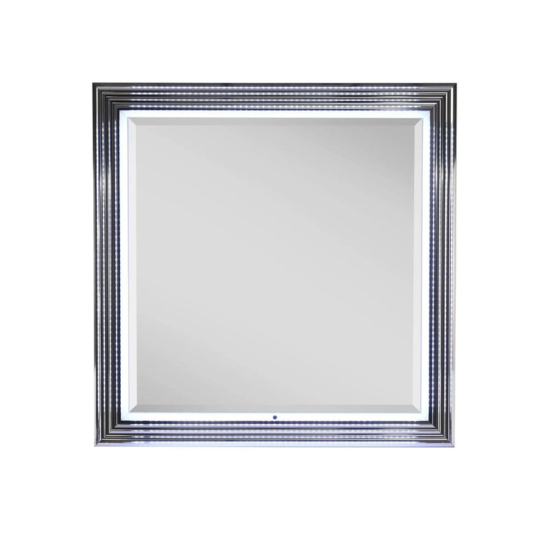Moon - Smooth Mirror With LED - White by Unique Piece Furniture