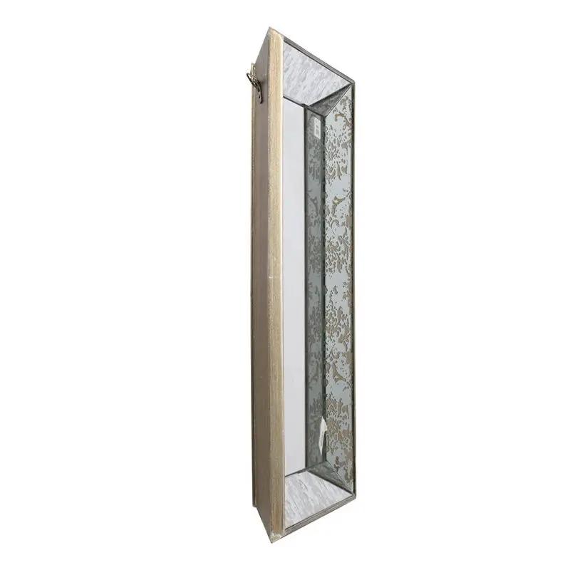 Antique Rectangle Mirror With Floral Accents, Mirrored Display Tray, Hanging Wall Mirror by Unique Piece Furniture