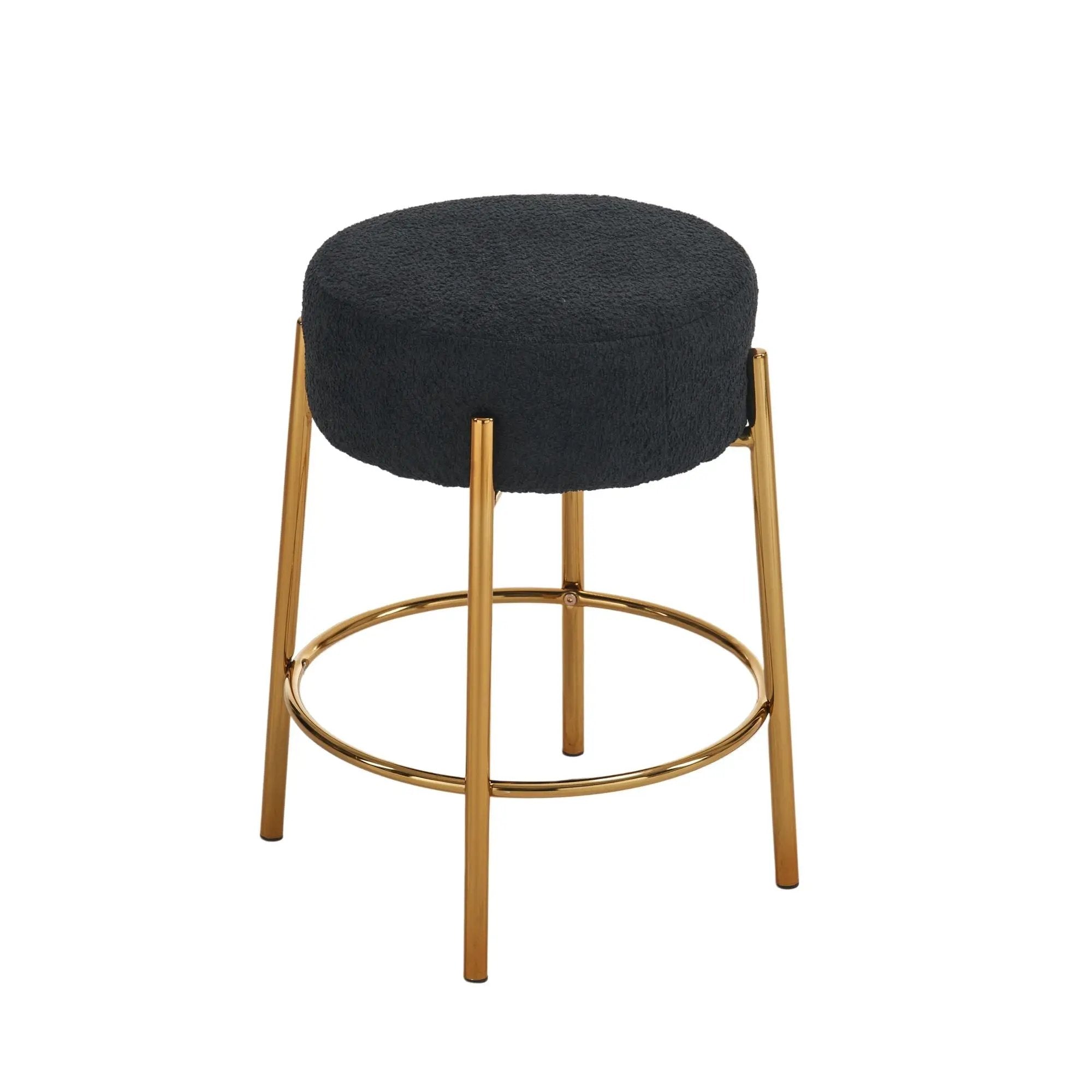 Round Bar Stools (Set of 2), Contemporary Upholstered Dining Stools For Kitchens, Coffee Shops And Bar Stores - Legs by HouseOfZazla