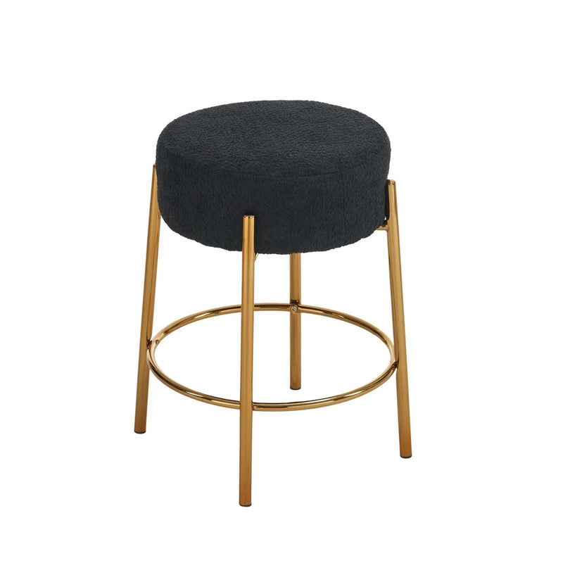 Round Bar Stools (Set of 2), Contemporary Upholstered Dining Stools For Kitchens, Coffee Shops And Bar Stores - Legs by HouseOfZazla