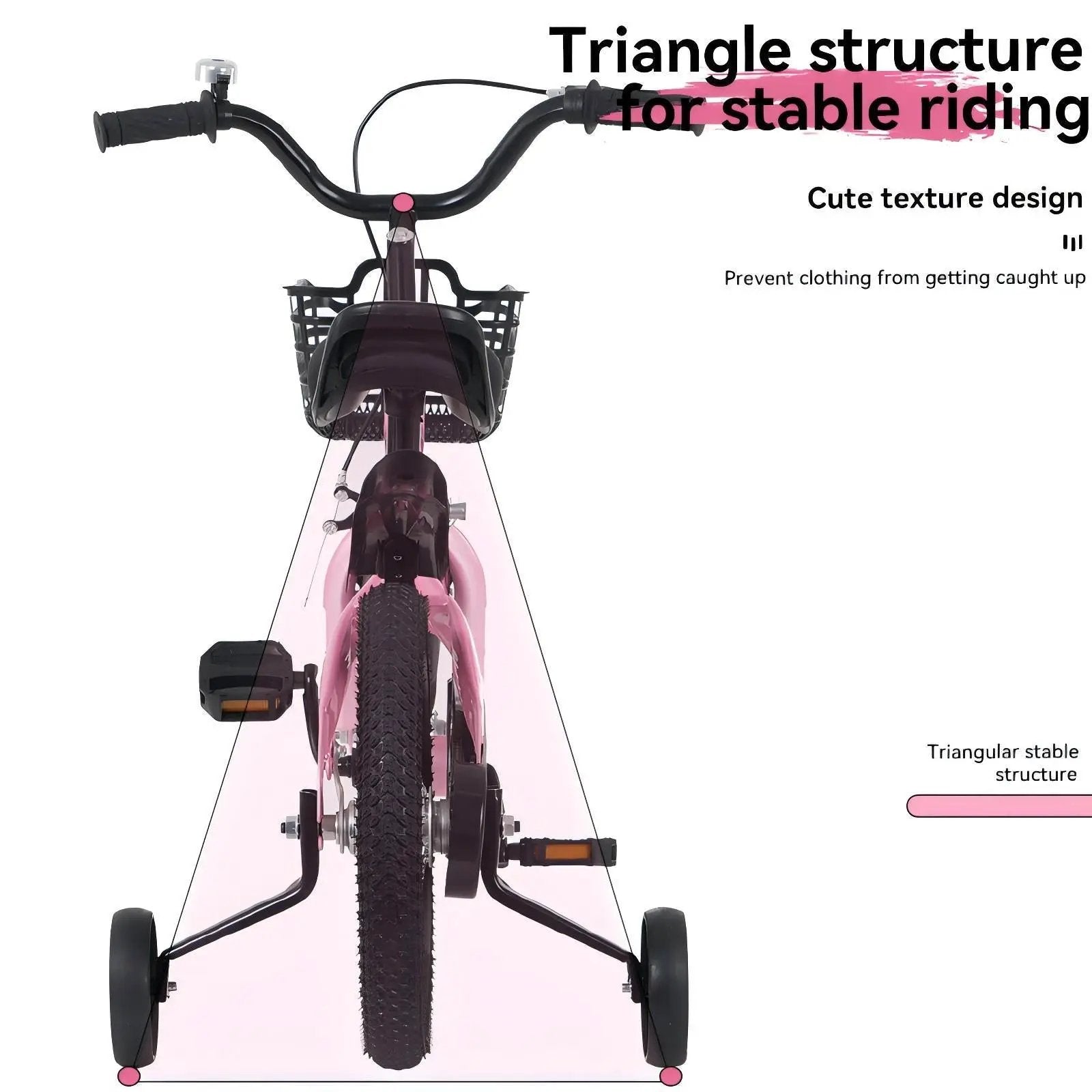 Fkznpj - 16" Sporty Kids Bike With Training Wheels And Stand Adjustable Saddle Suitable For Boys And Girls Aged 4 - 8 Years Tall Height 41 - 46" Available In A Variety Of Colors by HouseOfZazla