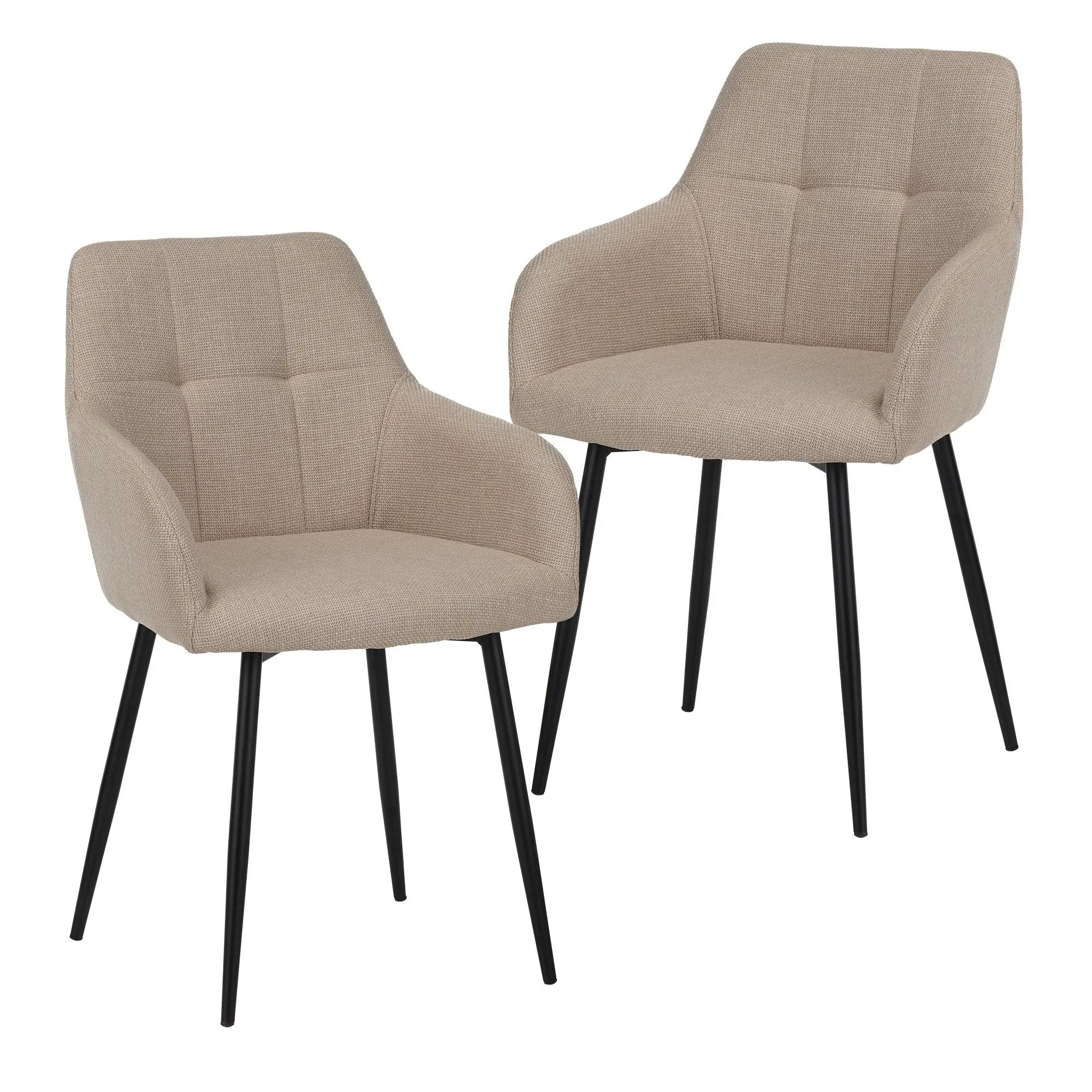 Dining Chair With Backrest And Wide Seat (Set of 2) - Beige by Unique Piece Furniture