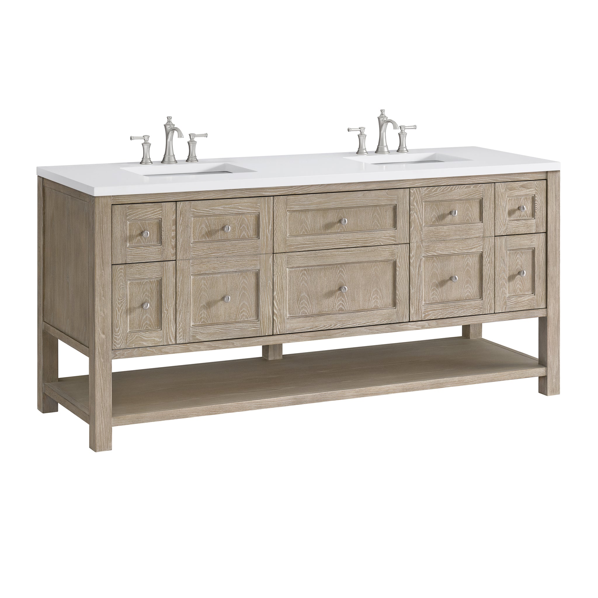 James Martin Breckenridge 72" Double Bathroom Vanity, Whitewashed Oak, view 37
