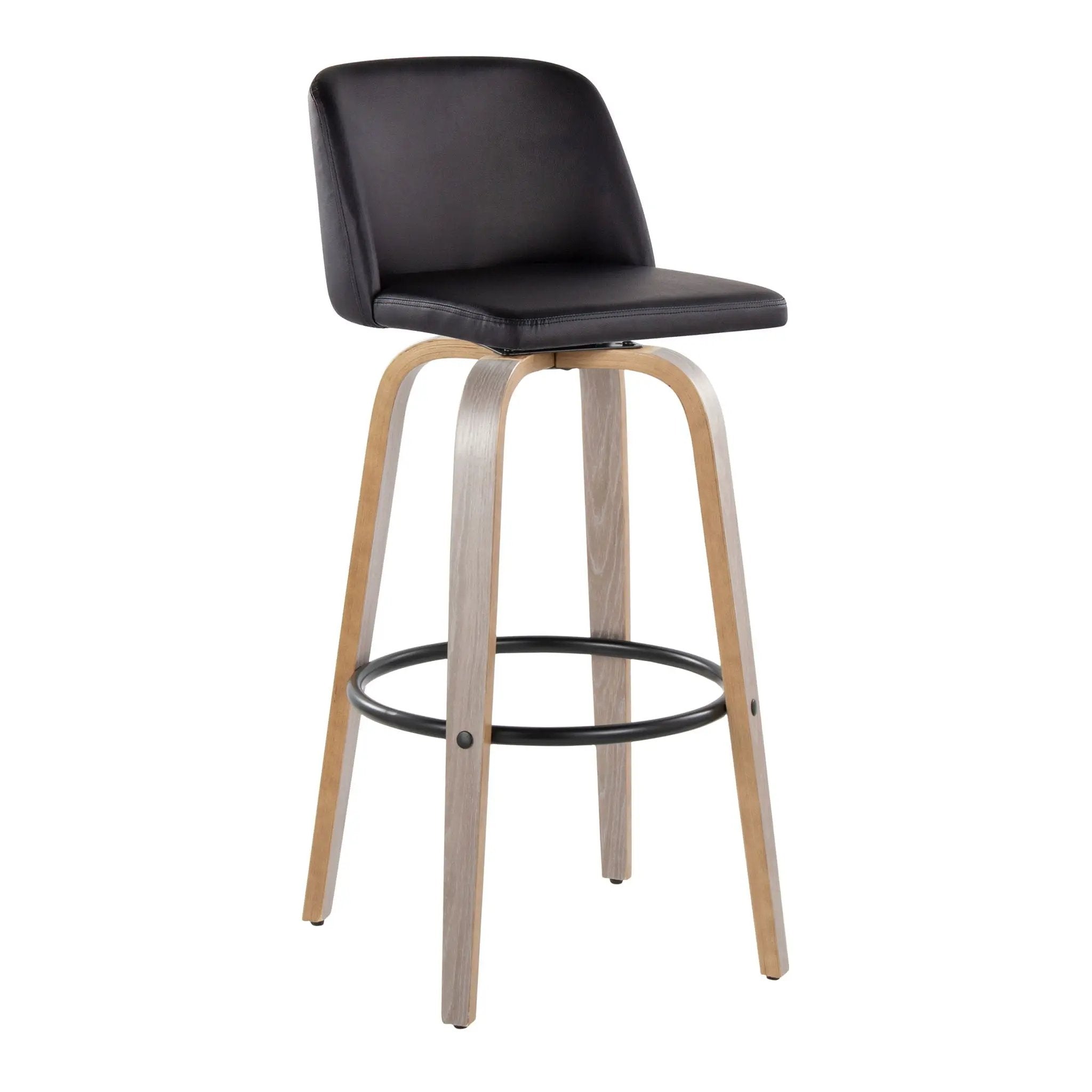 Toriano - Fixed Height Contemporary Barstool With Swivel With Round Footrest (Set of 2) by Unique Piece Furniture