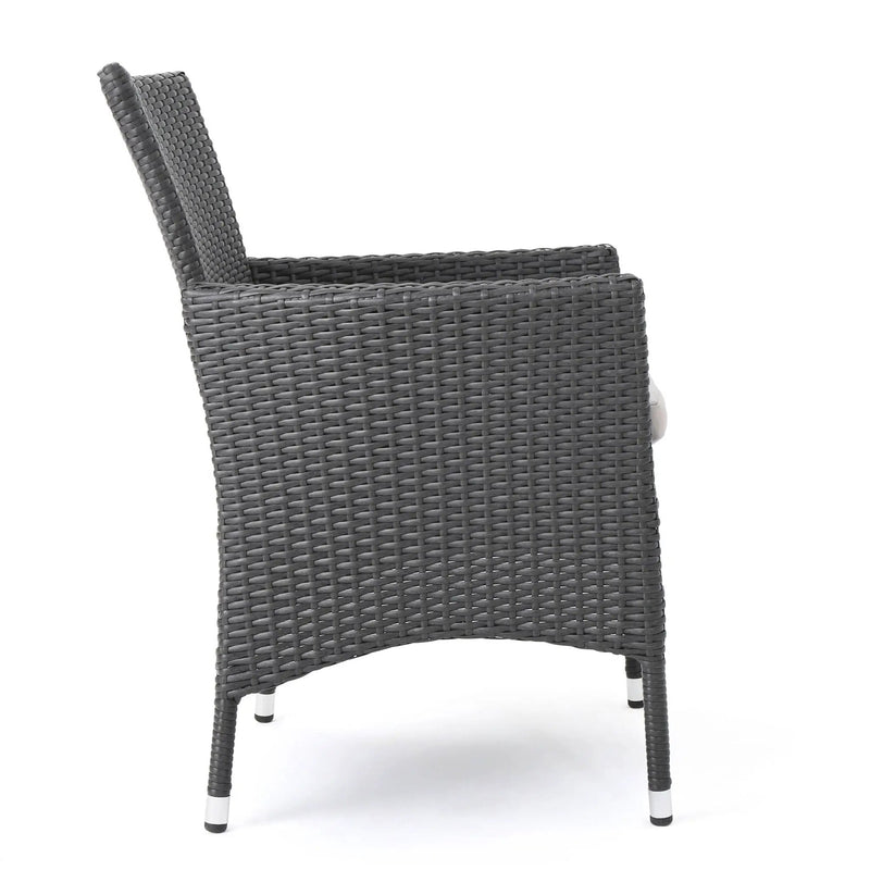 Dimensional Outdoor Dining Chair With Cushion Seat And Iron Frame (Set of 2) by HouseOfZazla
