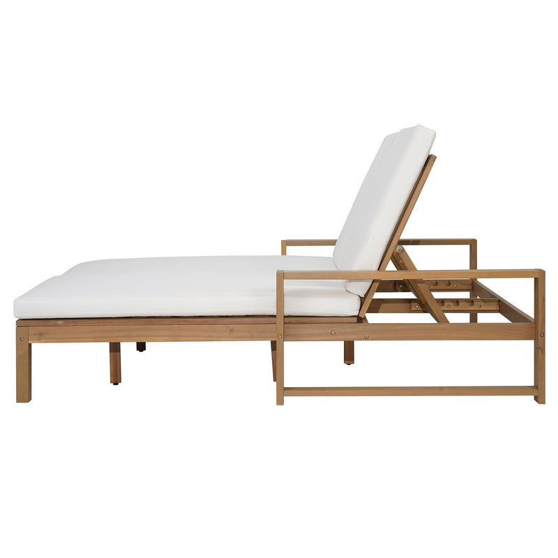 TREXM Outdoor Double Lounge Chair with 5-Position Adjustable Backrest by HouseOfZazla
