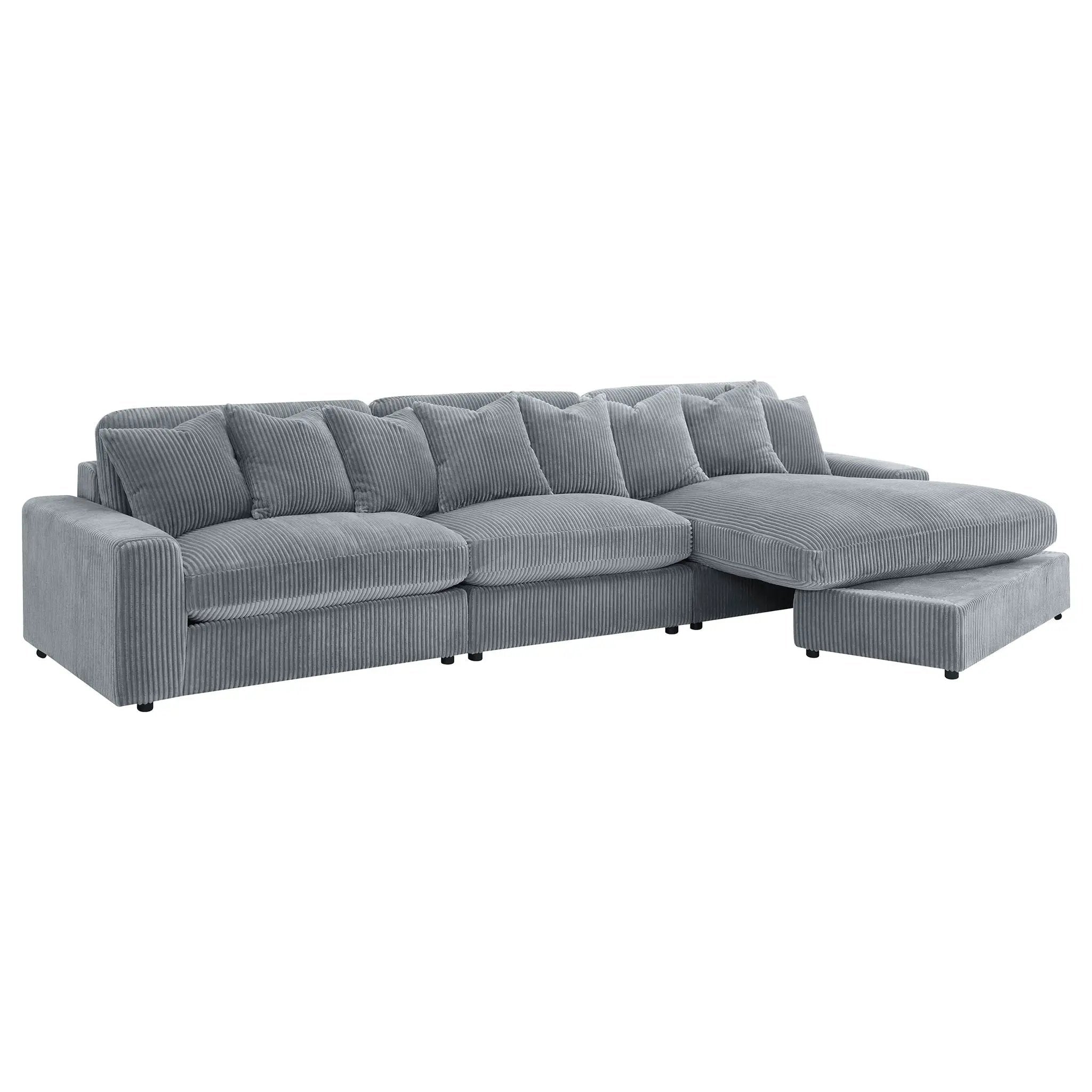 Blaine Upholstered Reversible Chaise Sectional Sofa Fog by Unique Piece Furniture
