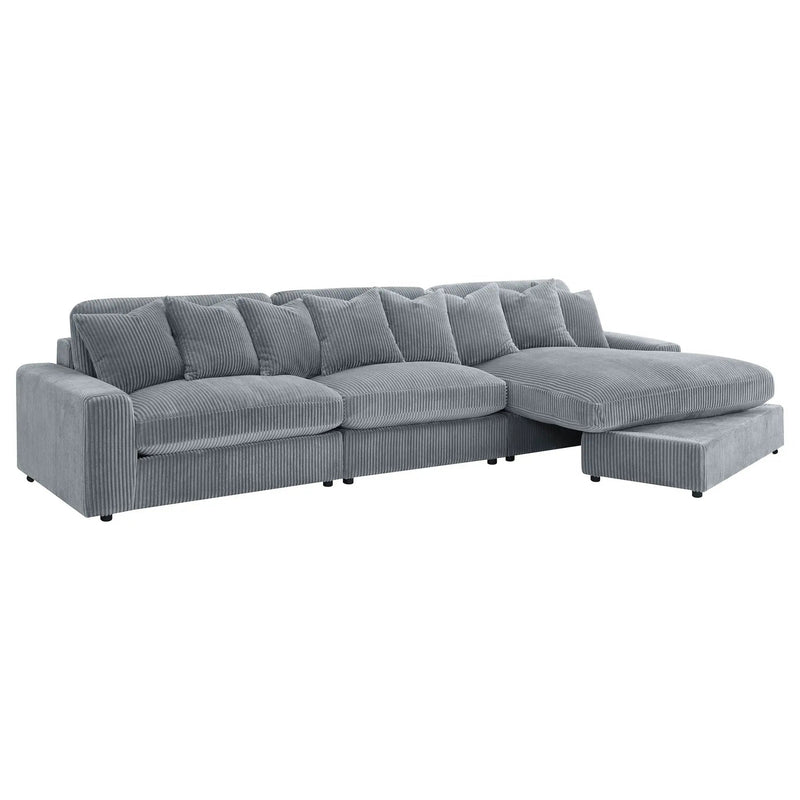 Blaine Upholstered Reversible Chaise Sectional Sofa Fog by Unique Piece Furniture