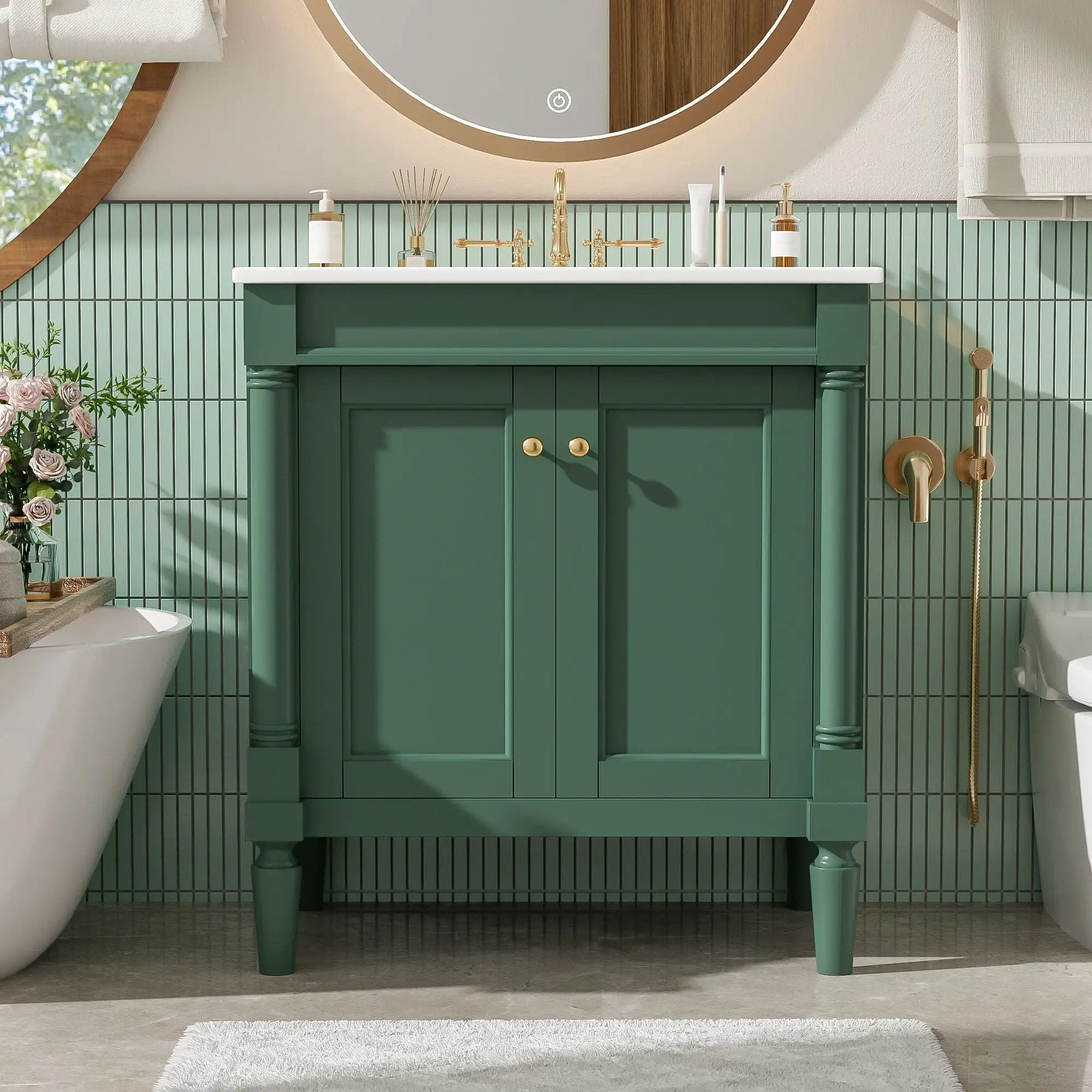 Bathroom Vanity Cabinet With Sink, Soft Close Doors, Storage Cabinet by Unique Piece Furniture