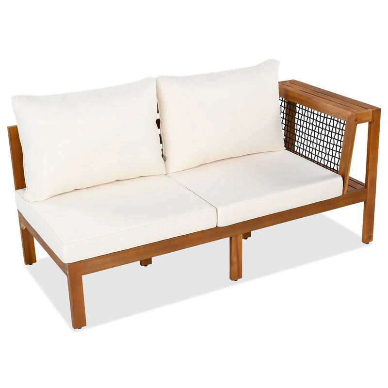 GO 4 Pieces Outdoor Acacia Wood Sofa Set with Coffee Table by HouseOfZazla