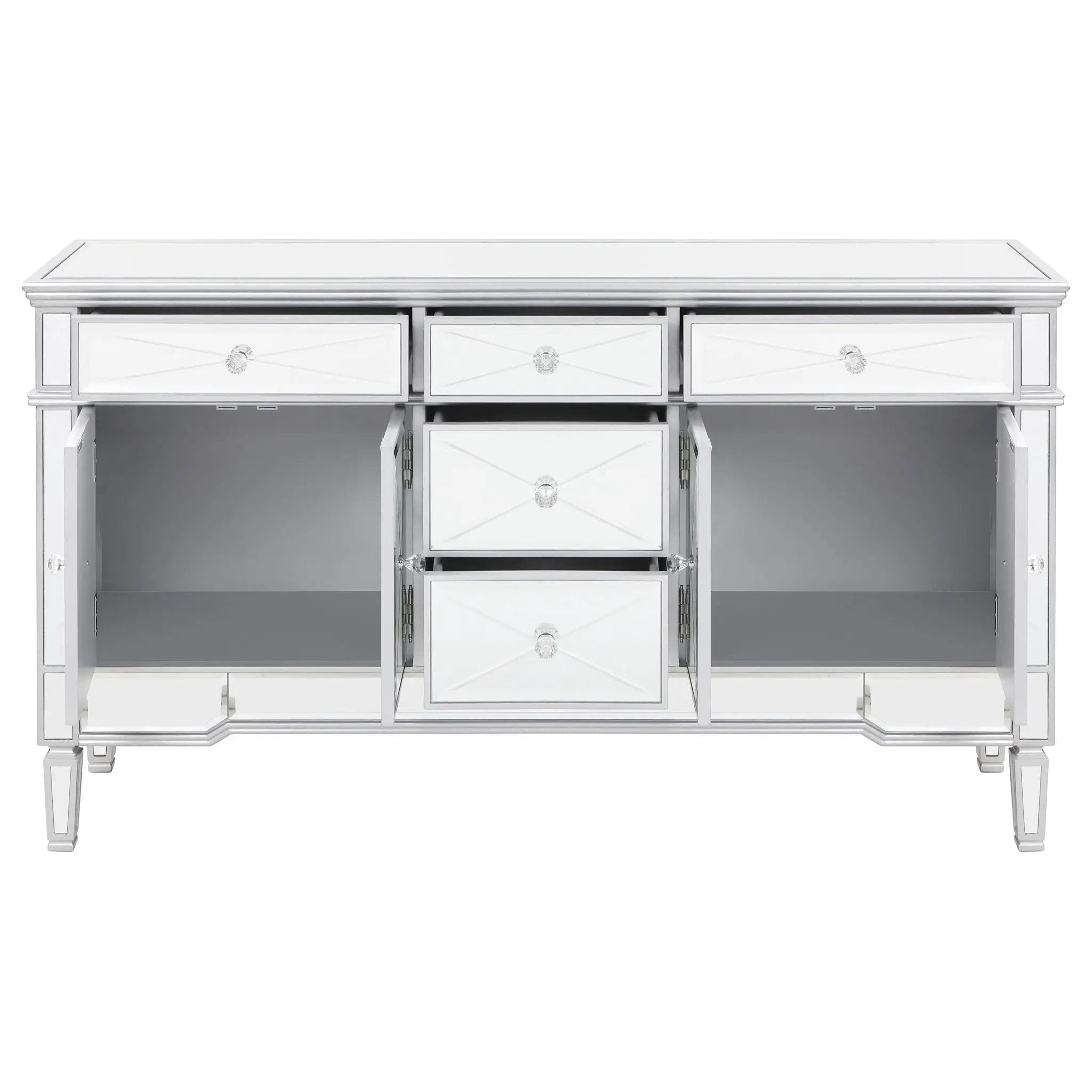 Duchess 5-drawer Mirrored Storage Accent Cabinet Silver by Unique Piece Furniture