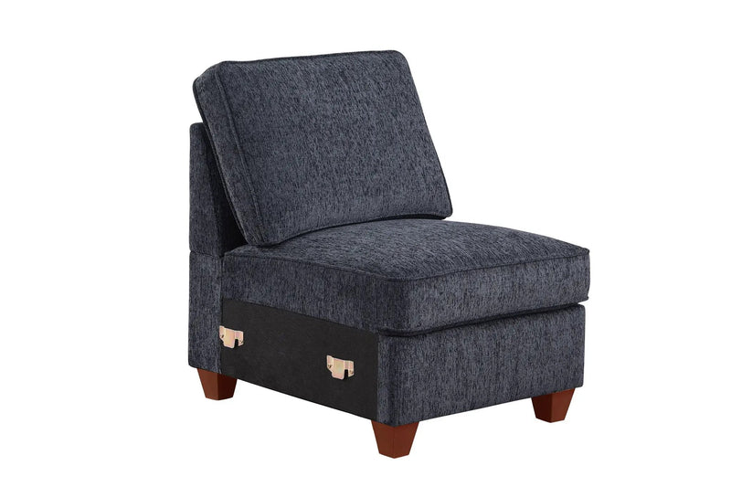Gina - Sectional Sofa With Ottoman - Black by HouseOfZazla