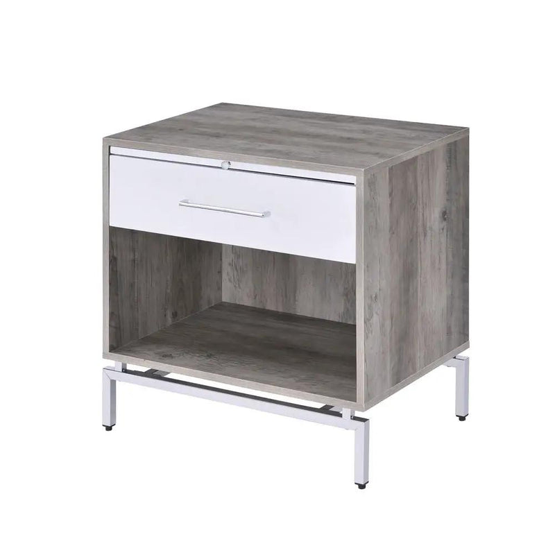 Cistus - Accent Table - Weathered Gray Oak & White by Unique Piece Furniture